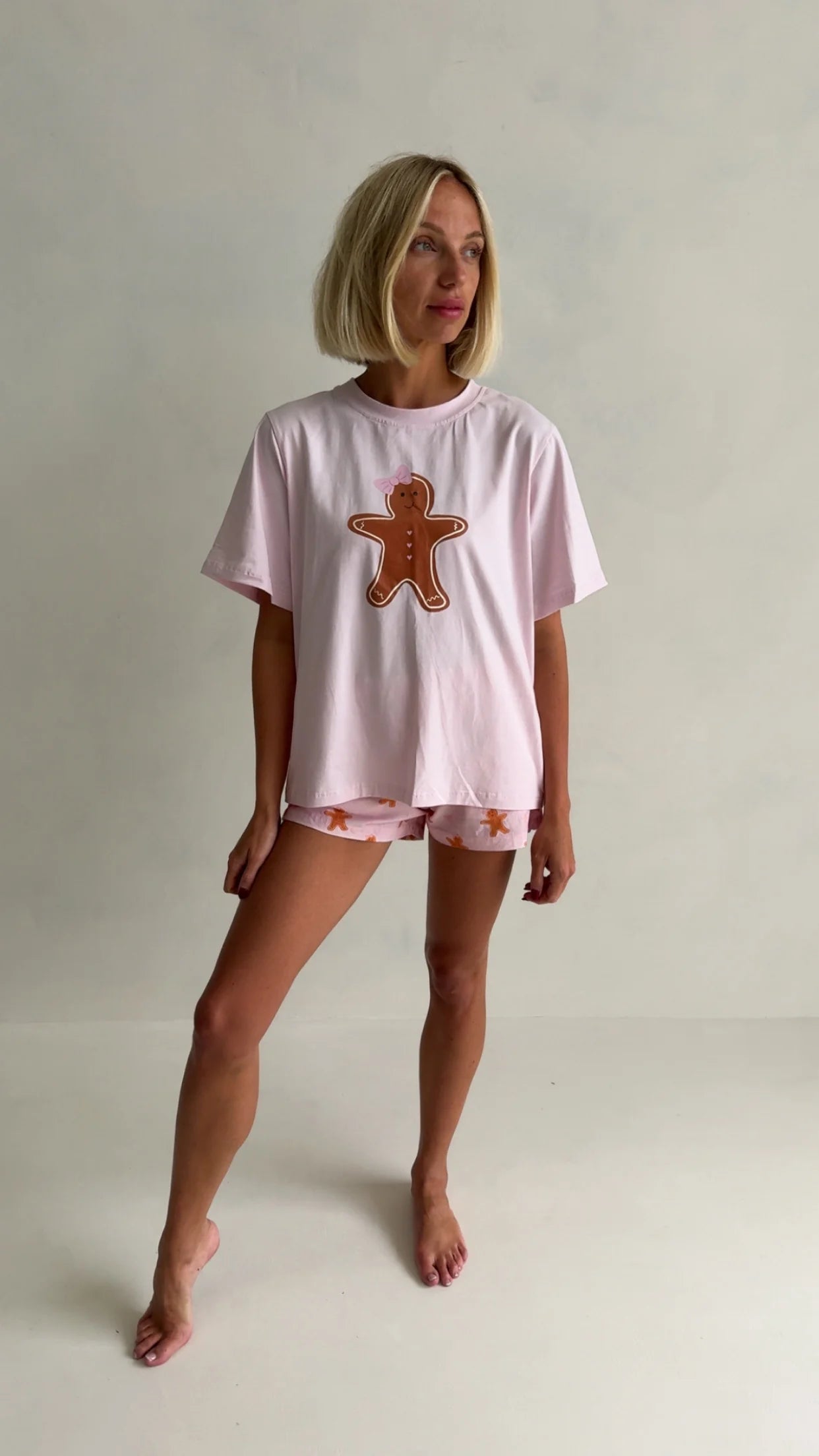 En. The Label Christmas PJS Adult - Gingerbread Pink