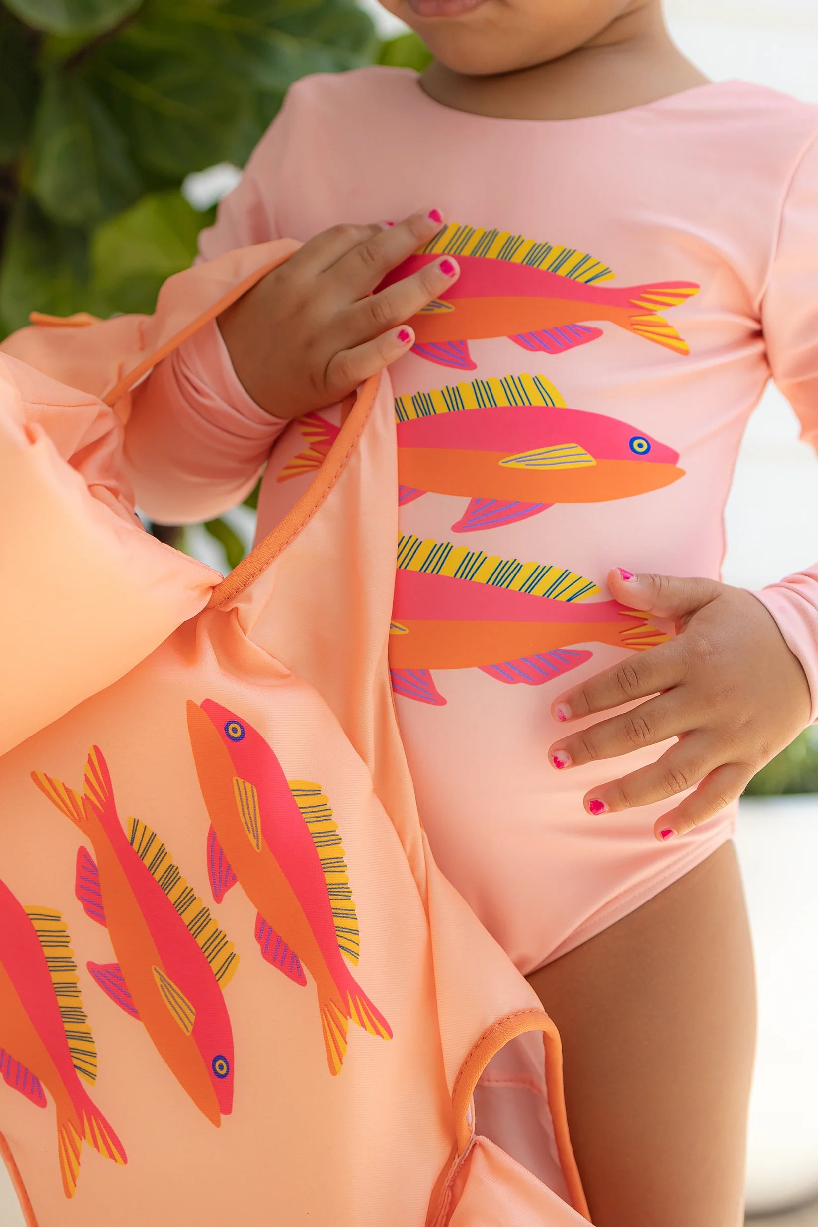 En. The Label Coral Fish Long Sleeve Swimsuit