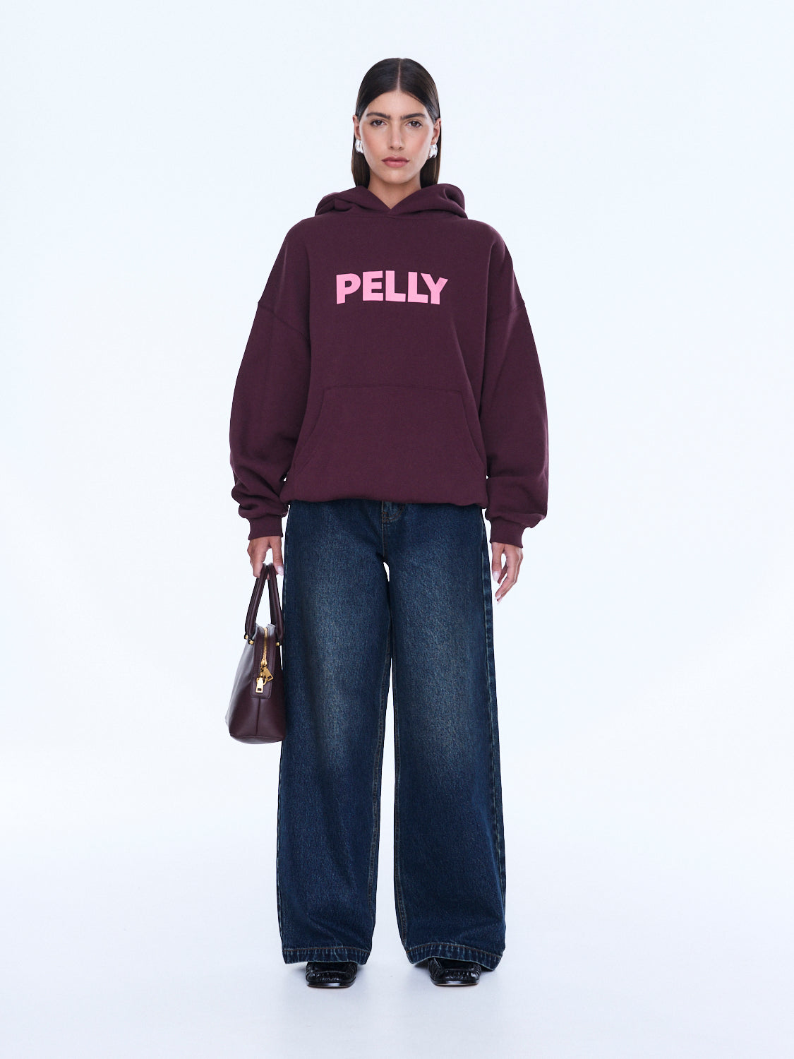 Ena Pelly Varsity Hoodie - Deep Cherry Red
