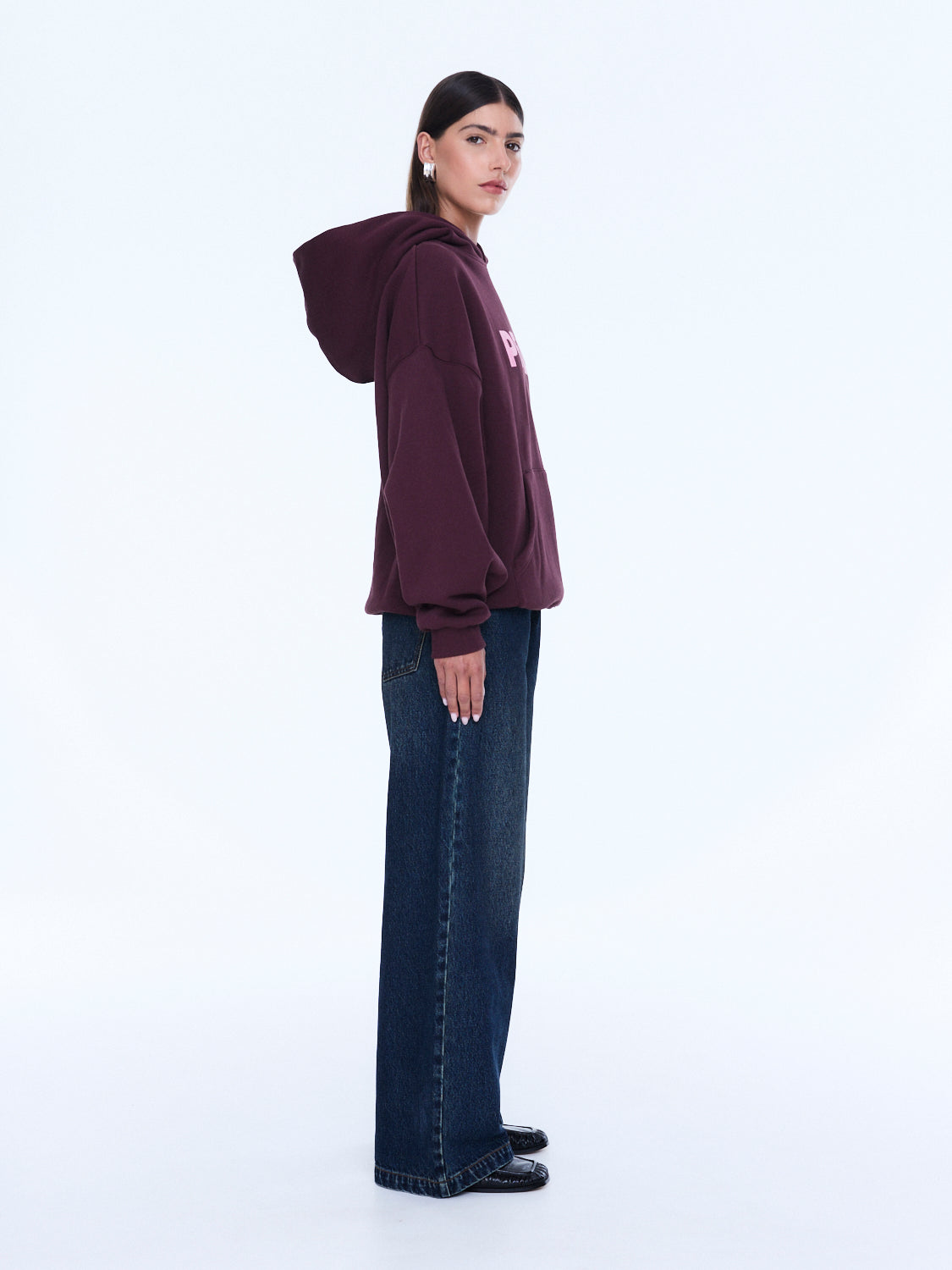 Ena Pelly Varsity Hoodie - Deep Cherry Red