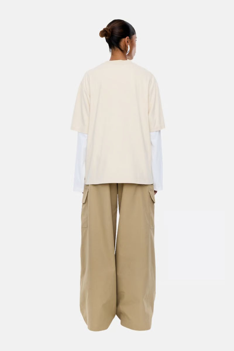 Ena Pelly Collegiate LS Tee - Ecru/Vintage White