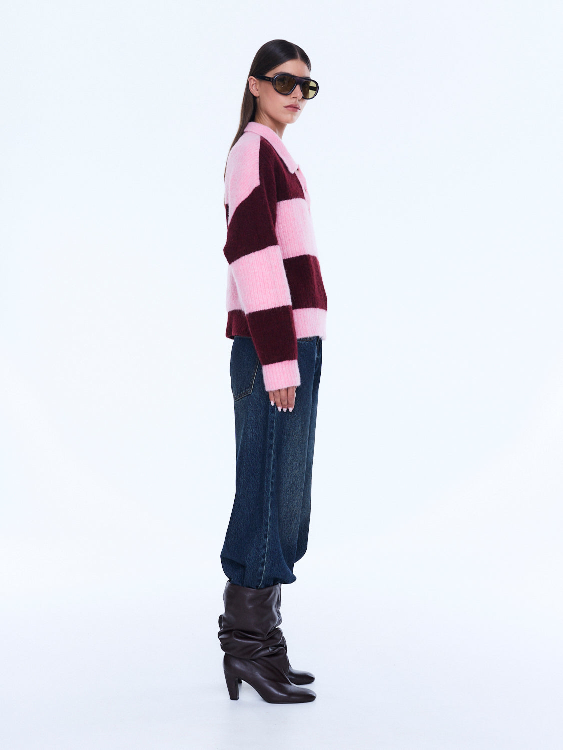 Ena Pelly Mikaela Knit Sweater - Cherry Stripe