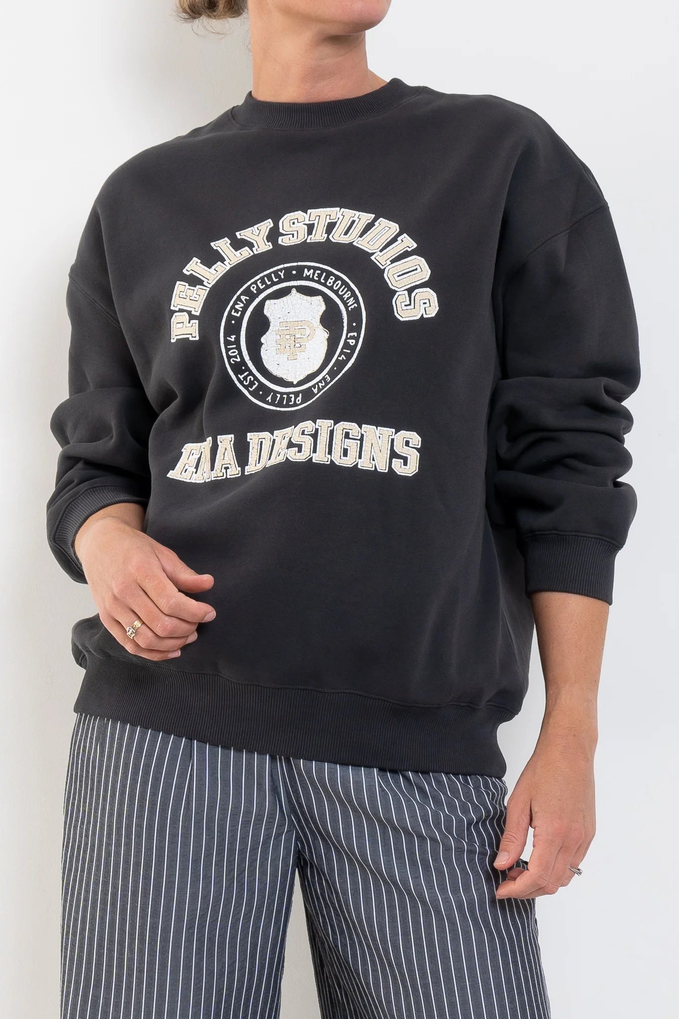 Ena Pelly Mila Oversized Sweater - Phantom/Pelly Studios