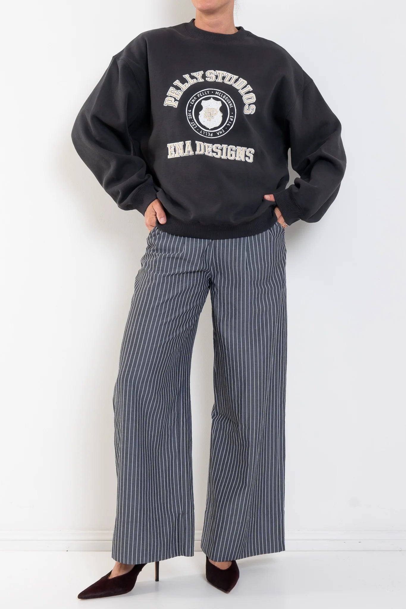 Ena Pelly Mila Oversized Sweater - Phantom/Pelly Studios