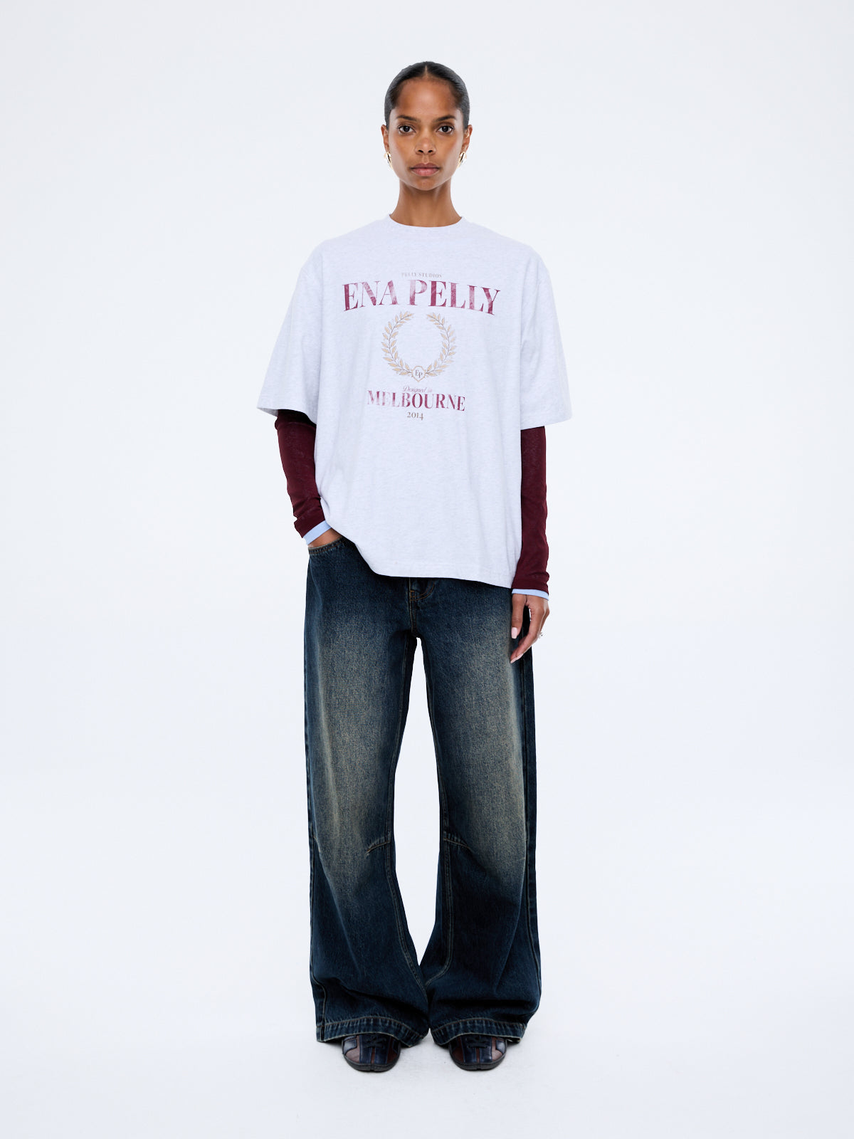 Ena Pelly Studios Melb Tee - White/Marle