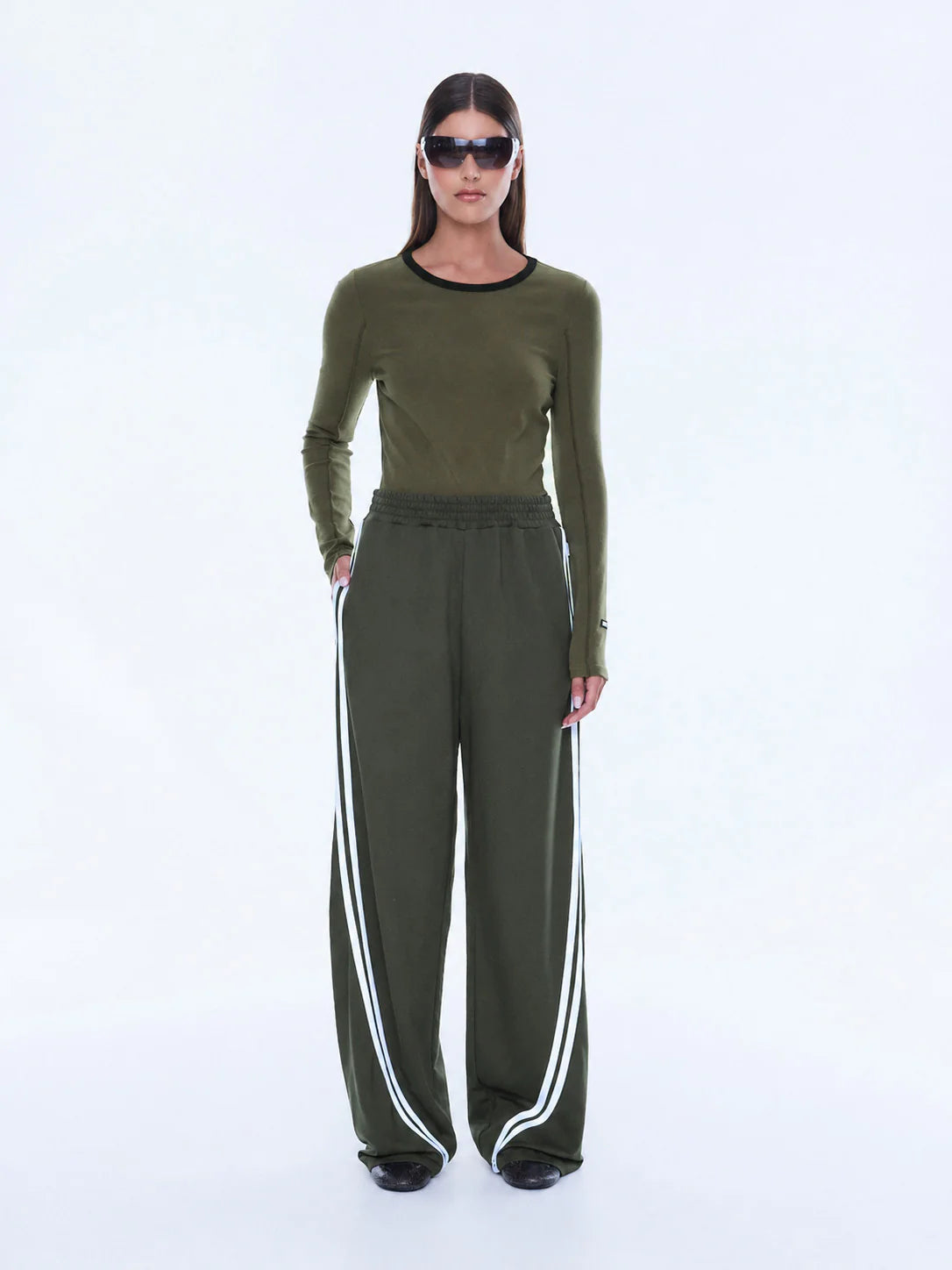 Ena Pelly Valentina Stripe Pant - Olive