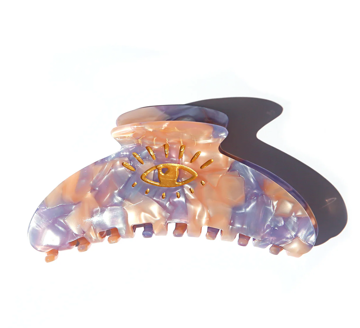 'Eye Love' Hair Claw - Lilac Pink
