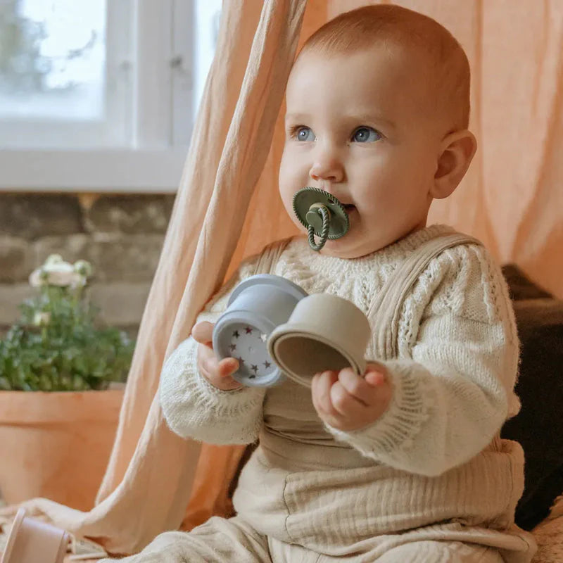 Frigg Rope Pacifier 2 Pack - Olive and Croissant