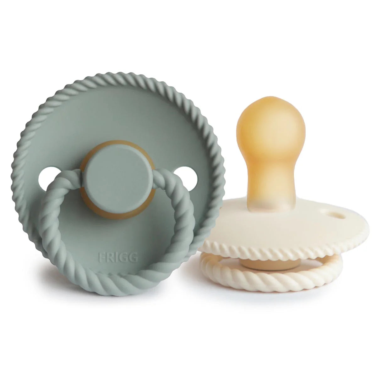 Frigg Rope Pacifier 2 Pack - Sage and Cream