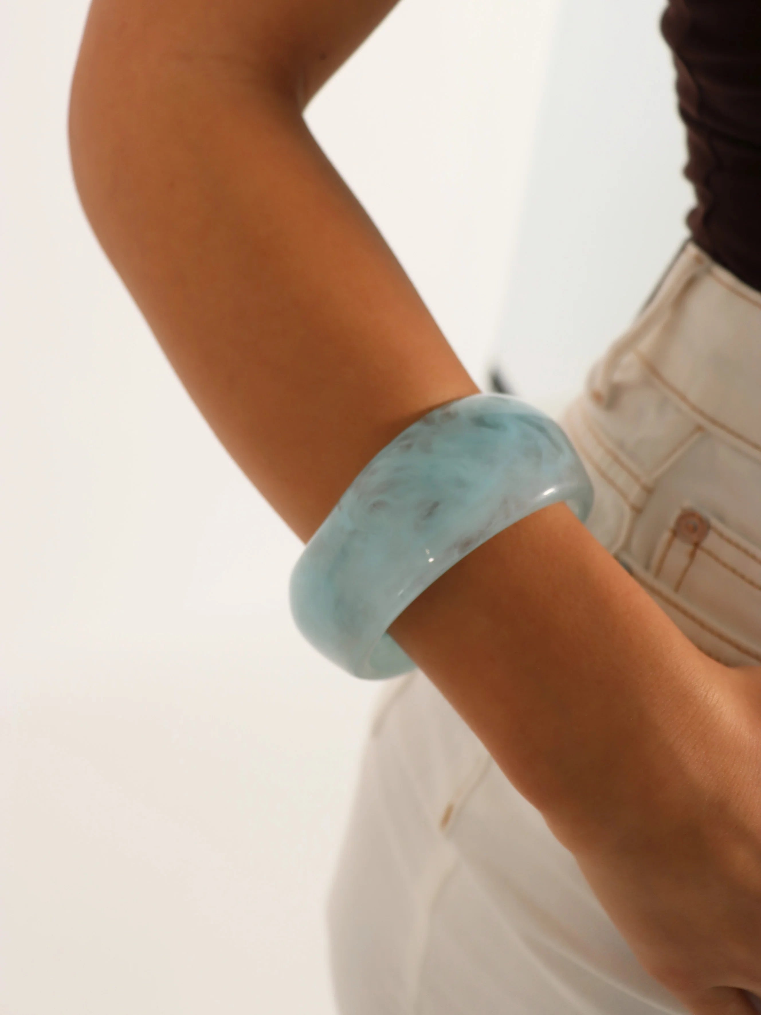 Angels Whisper Glacia Resin Bangle - Blue