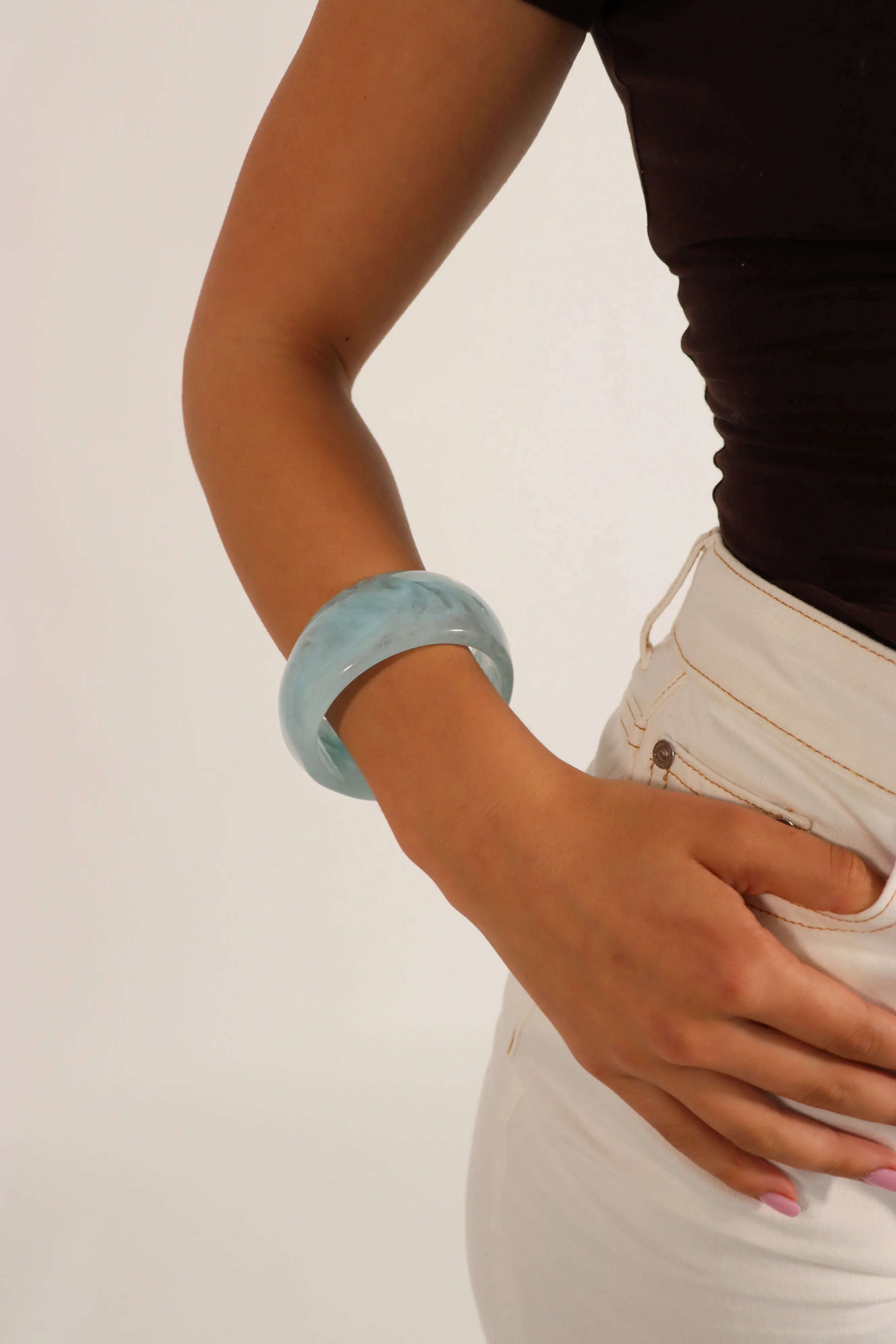 Angels Whisper Glacia Resin Bangle - Blue