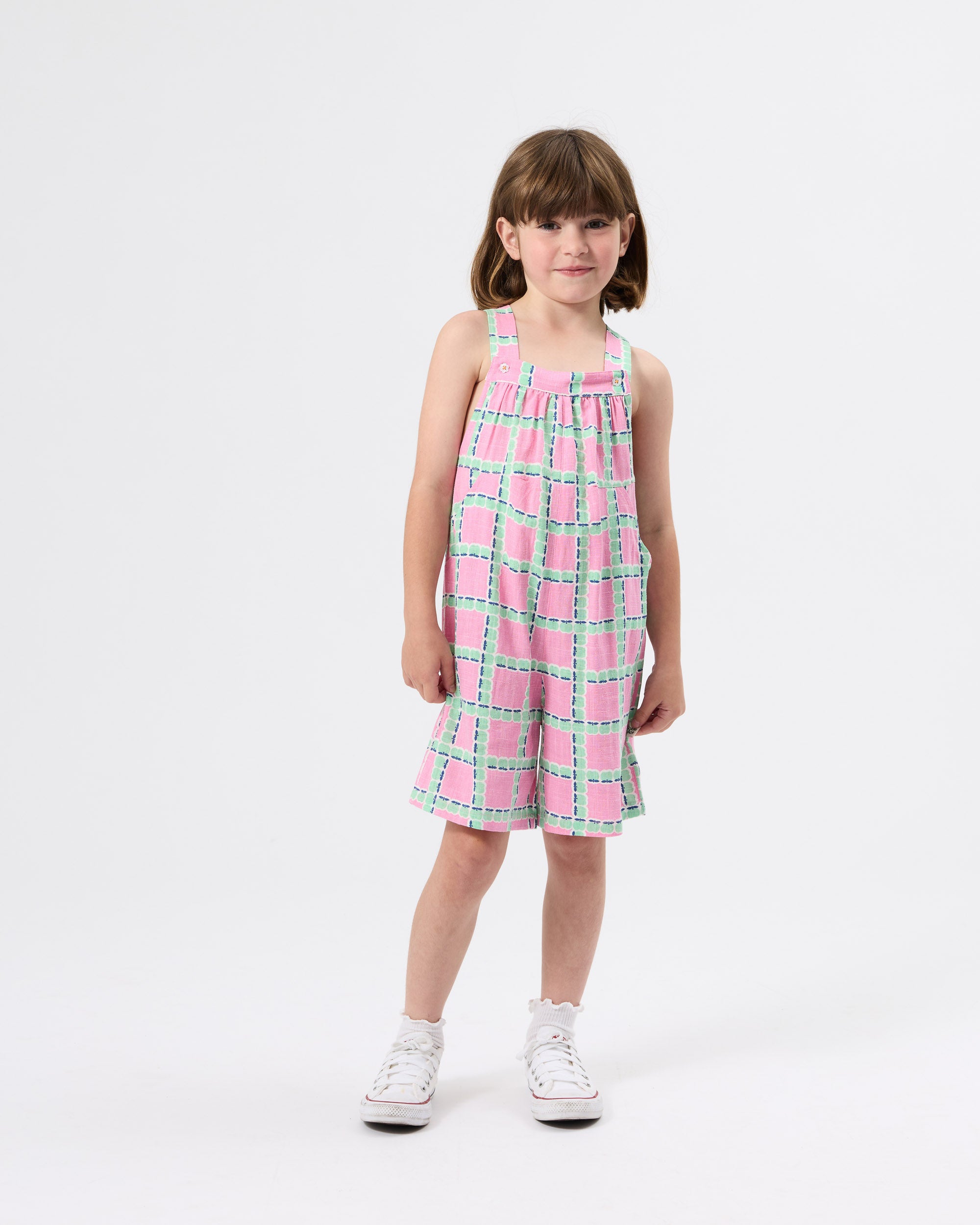 Goldie + Ace Apple Check Jumpsuit - Pink