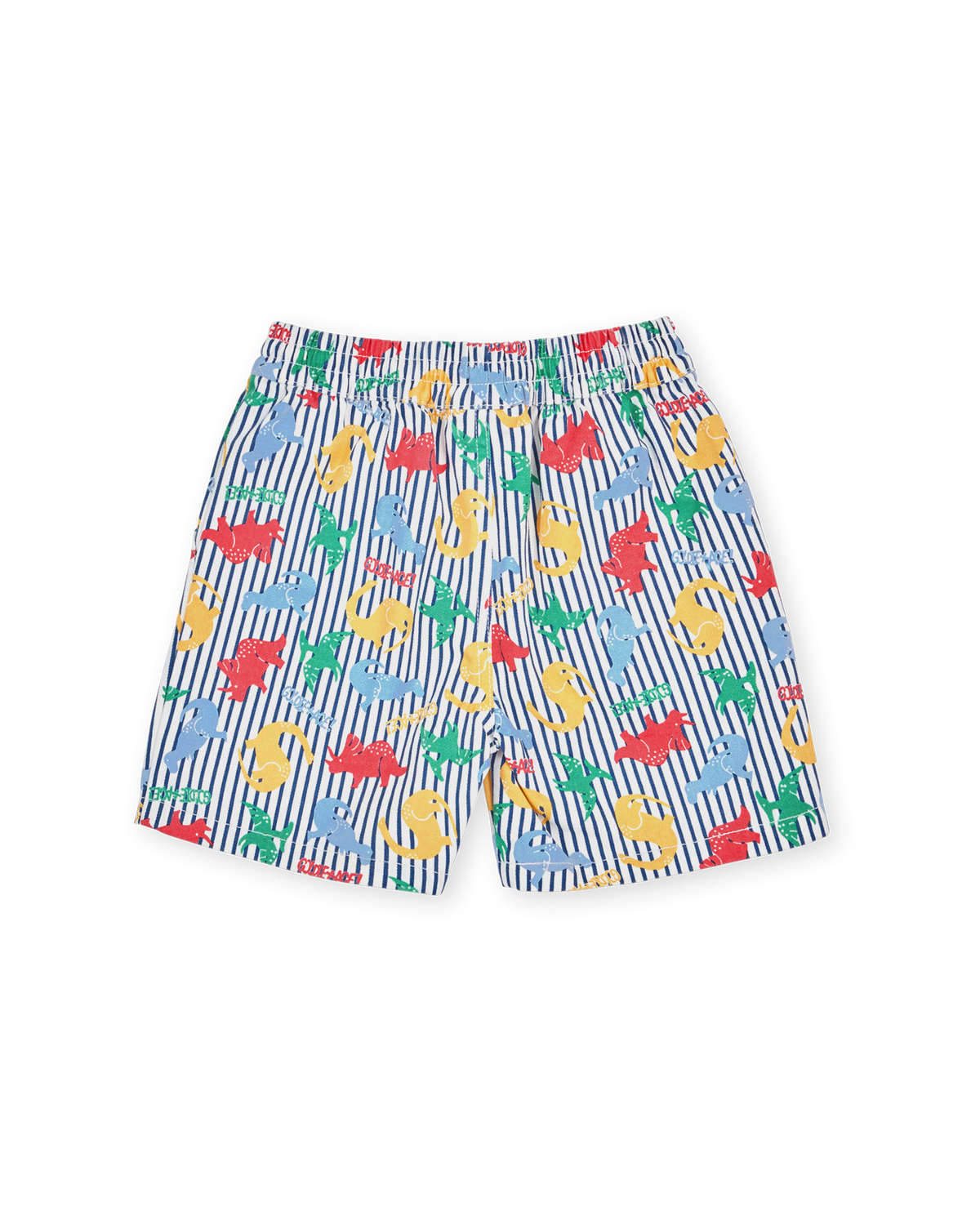 Goldie + Ace Dino Print Classic Short - Blue Stripe