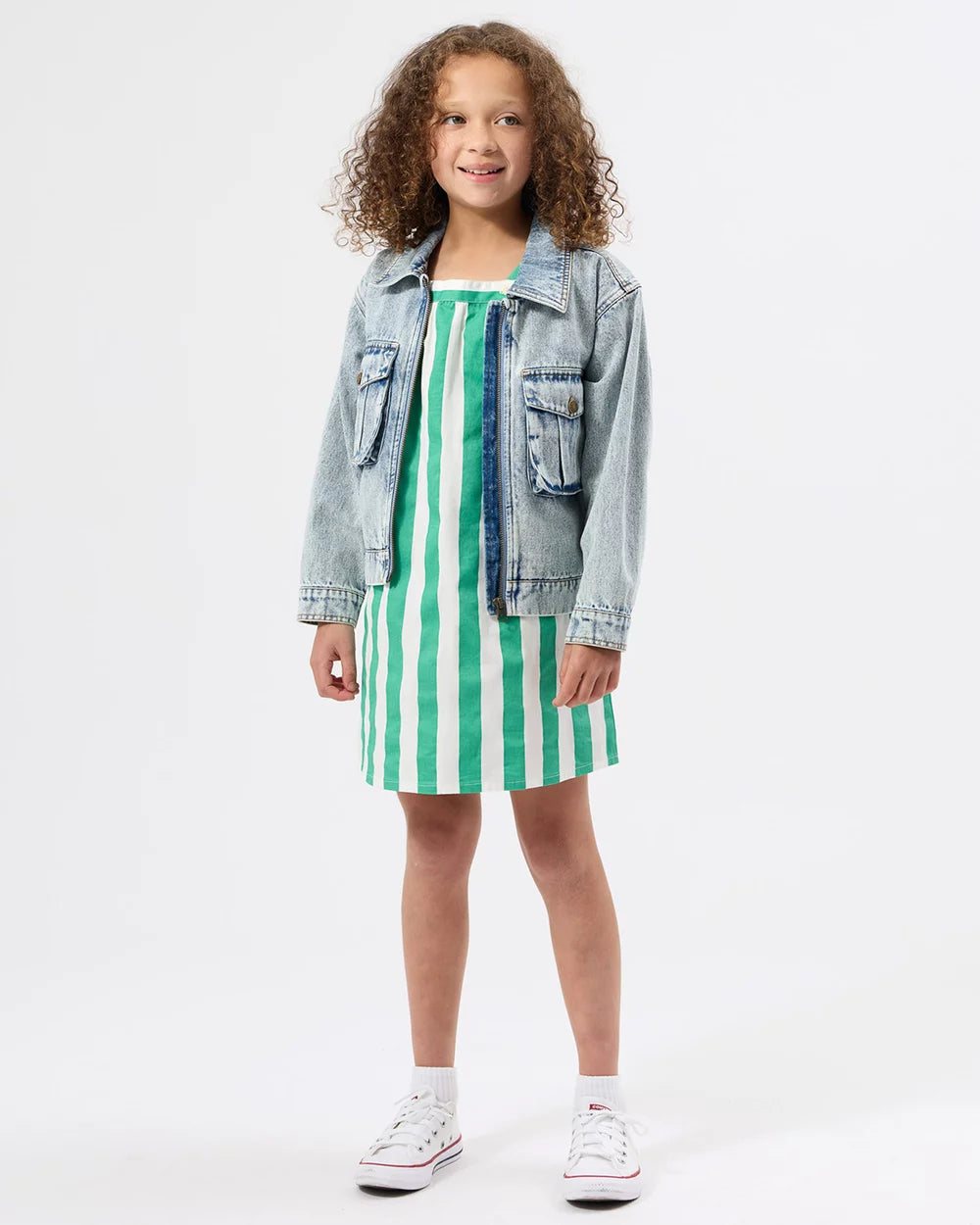 Goldie + Ace Happy Stripe A-Line Dress