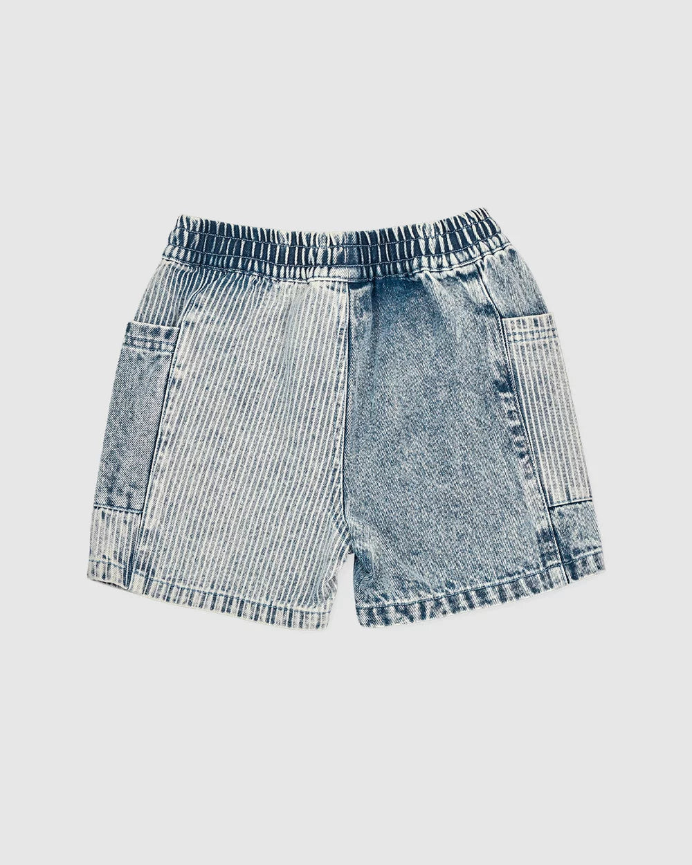 Goldie + Ace Pin Stripe Noah Pocket Shorts - Denim