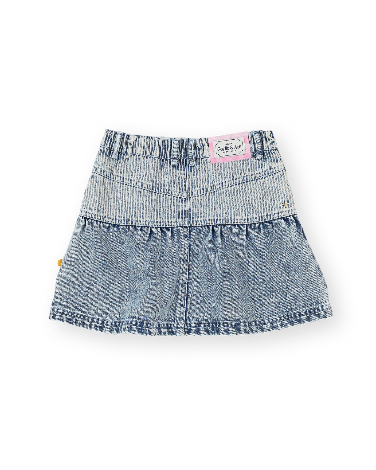 Goldie + Ace Pinstripe Peplum Denim Skirt