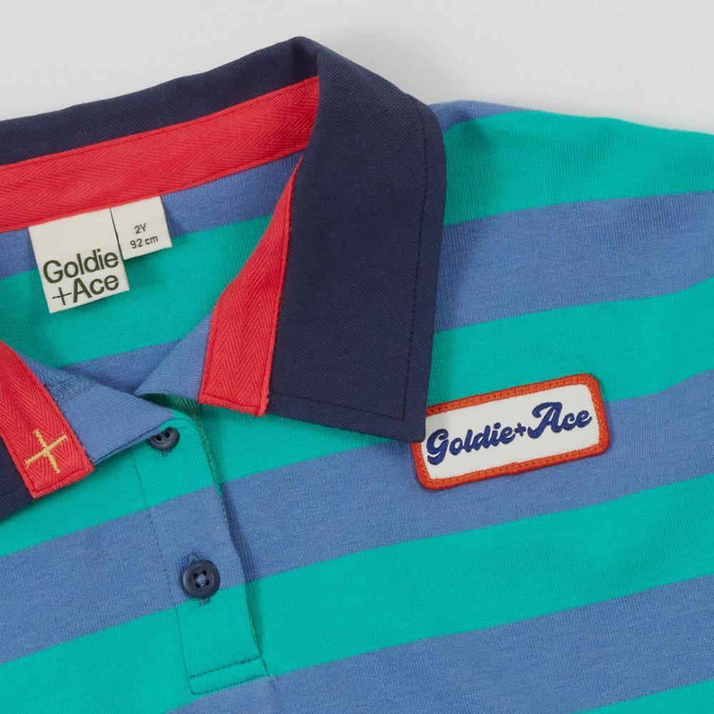 Goldie + Ace Rugby Stripe Terry Sweat Top - Blue