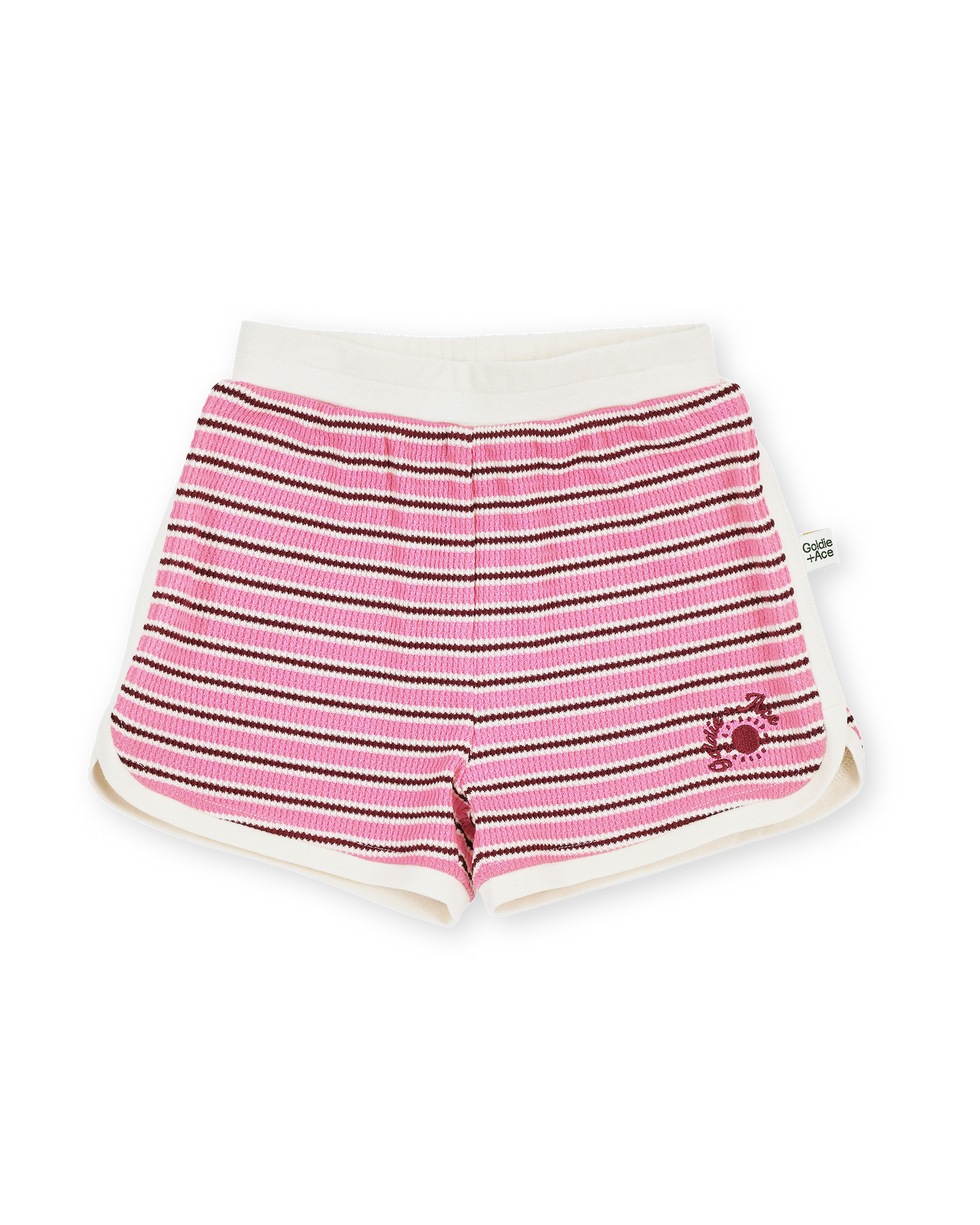 Goldie + Ace Waffle Short - Pink Stripe