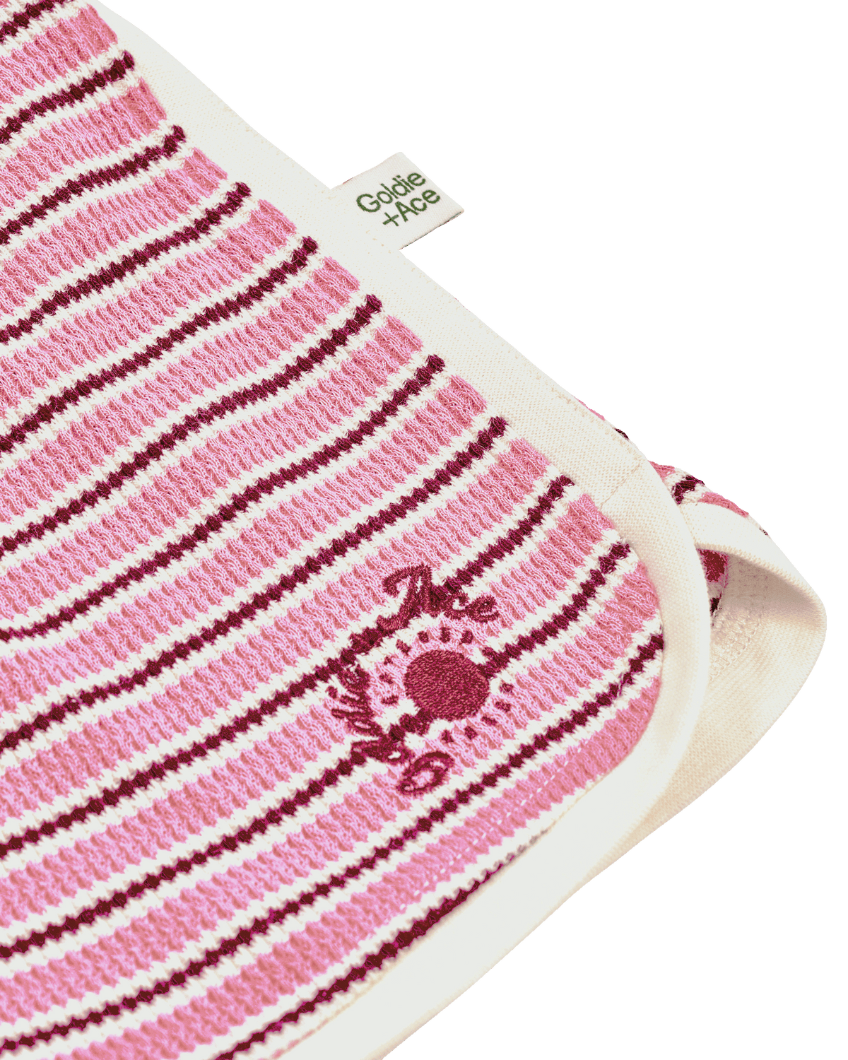Goldie + Ace Waffle Short - Pink Stripe