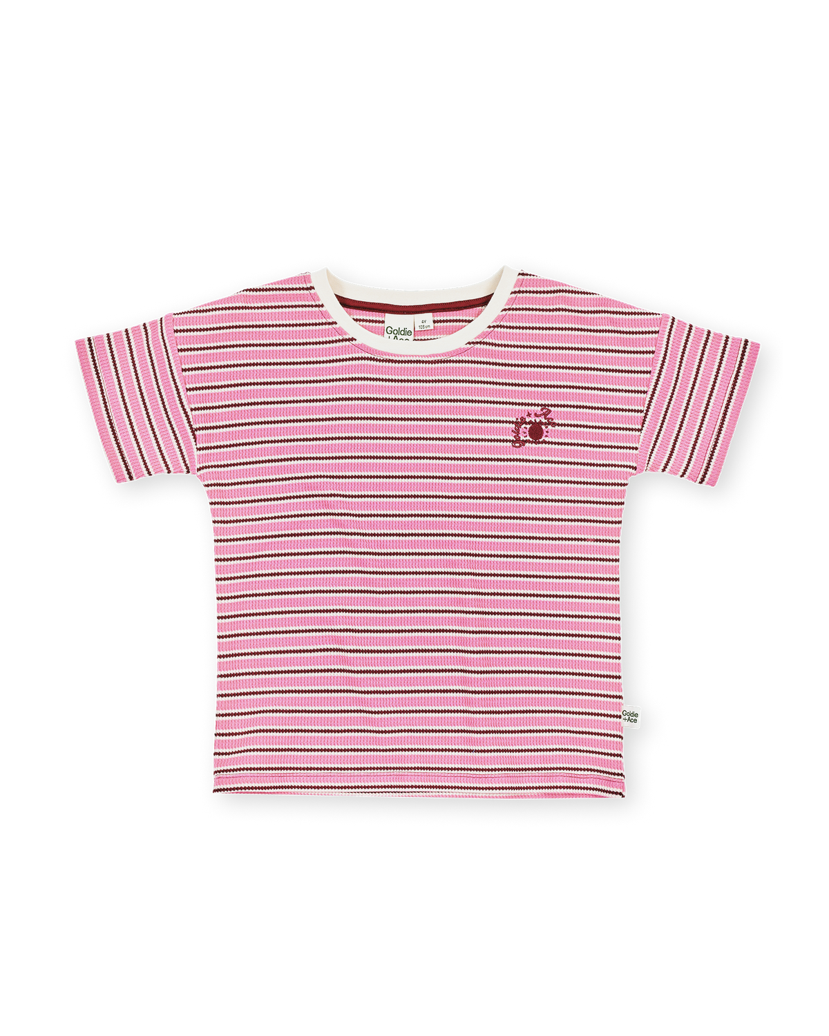 Goldie + Ace Waffle Stripe T-Shirt - Pink