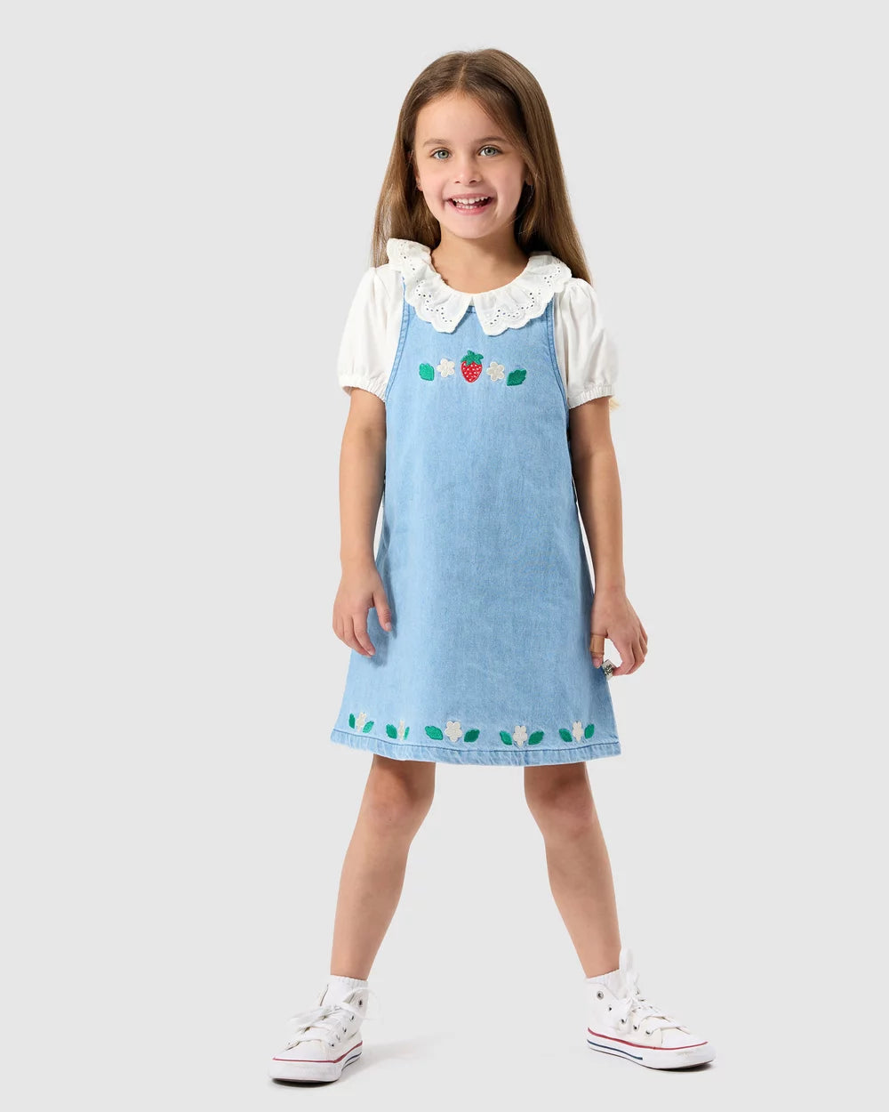 Goldie + Ace Wild Strawberry Pinafore Dress