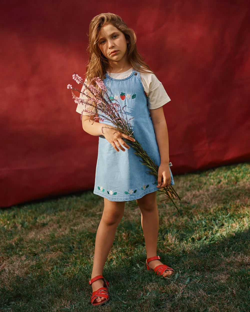 Goldie + Ace Wild Strawberry Pinafore Dress