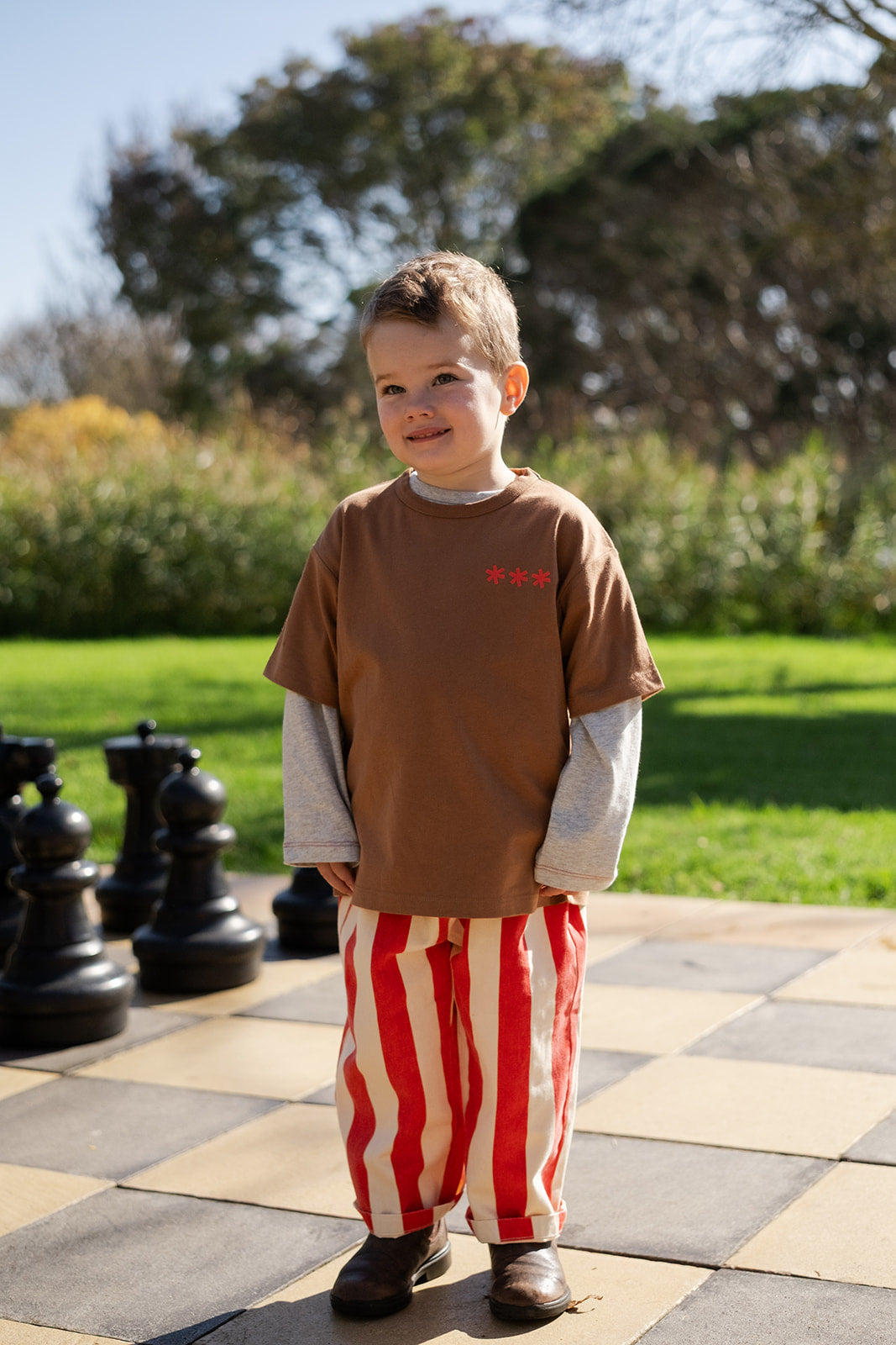 Grown Organic Everyday Stripe Pant - Sauce
