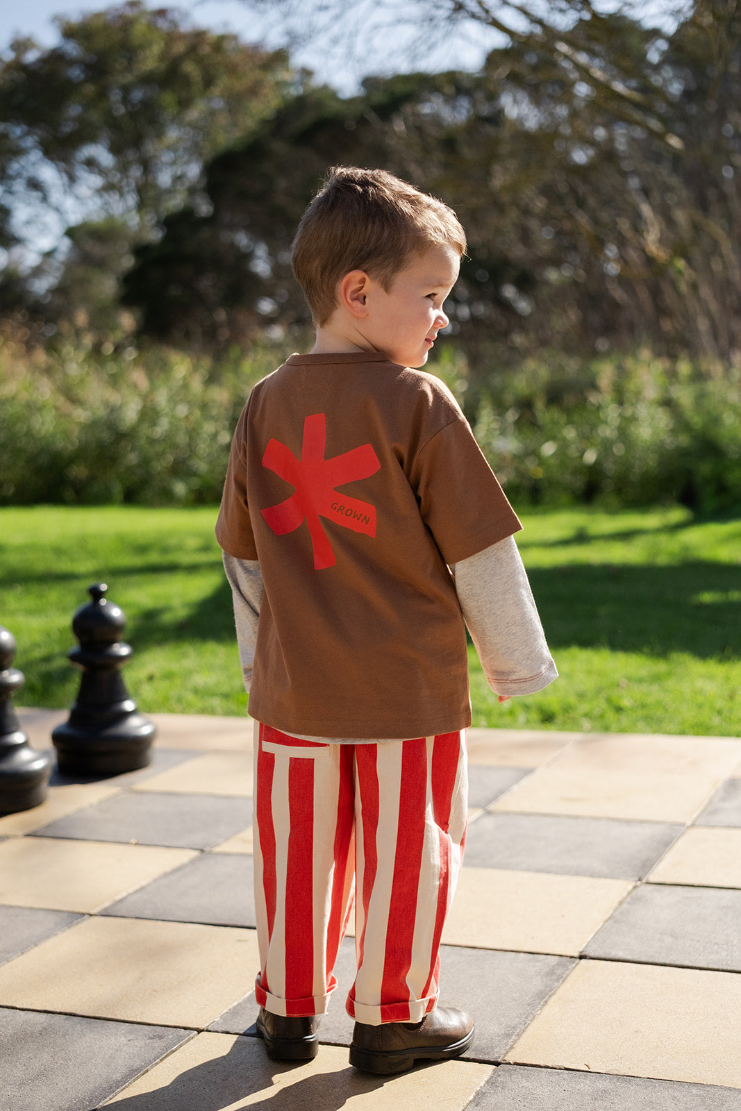 Grown Organic Everyday Stripe Pant - Sauce
