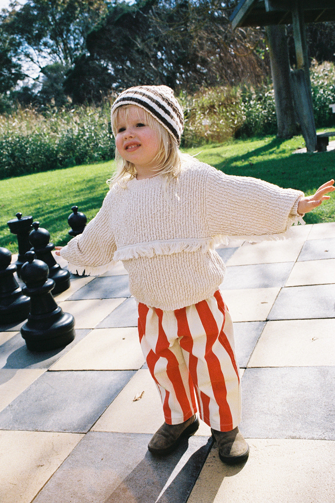 Grown Organic Everyday Stripe Pant - Sauce