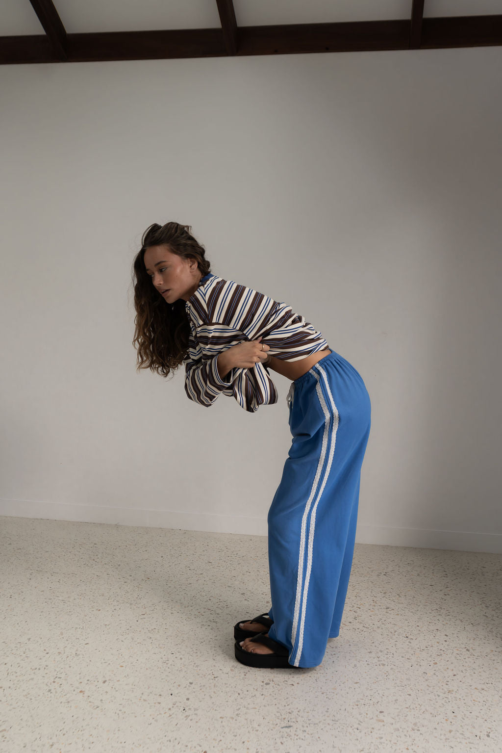 Hall Store Andi Long Sleeve - Blue/Brown