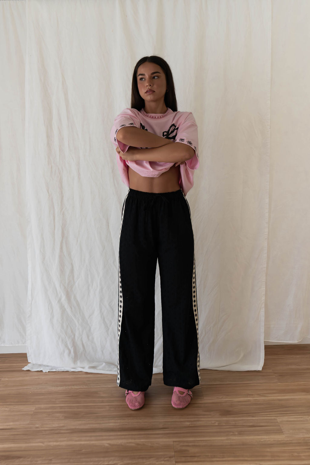 Hall Store Bobbi Pant Broderie - Black