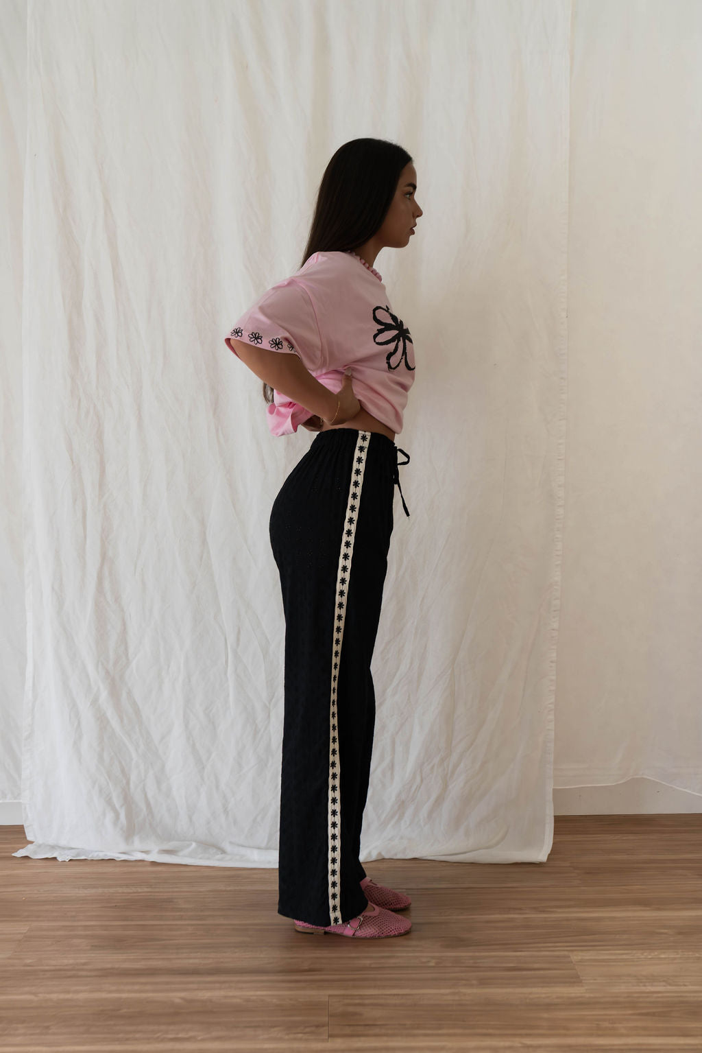 Hall Store Bobbi Pant Broderie - Black