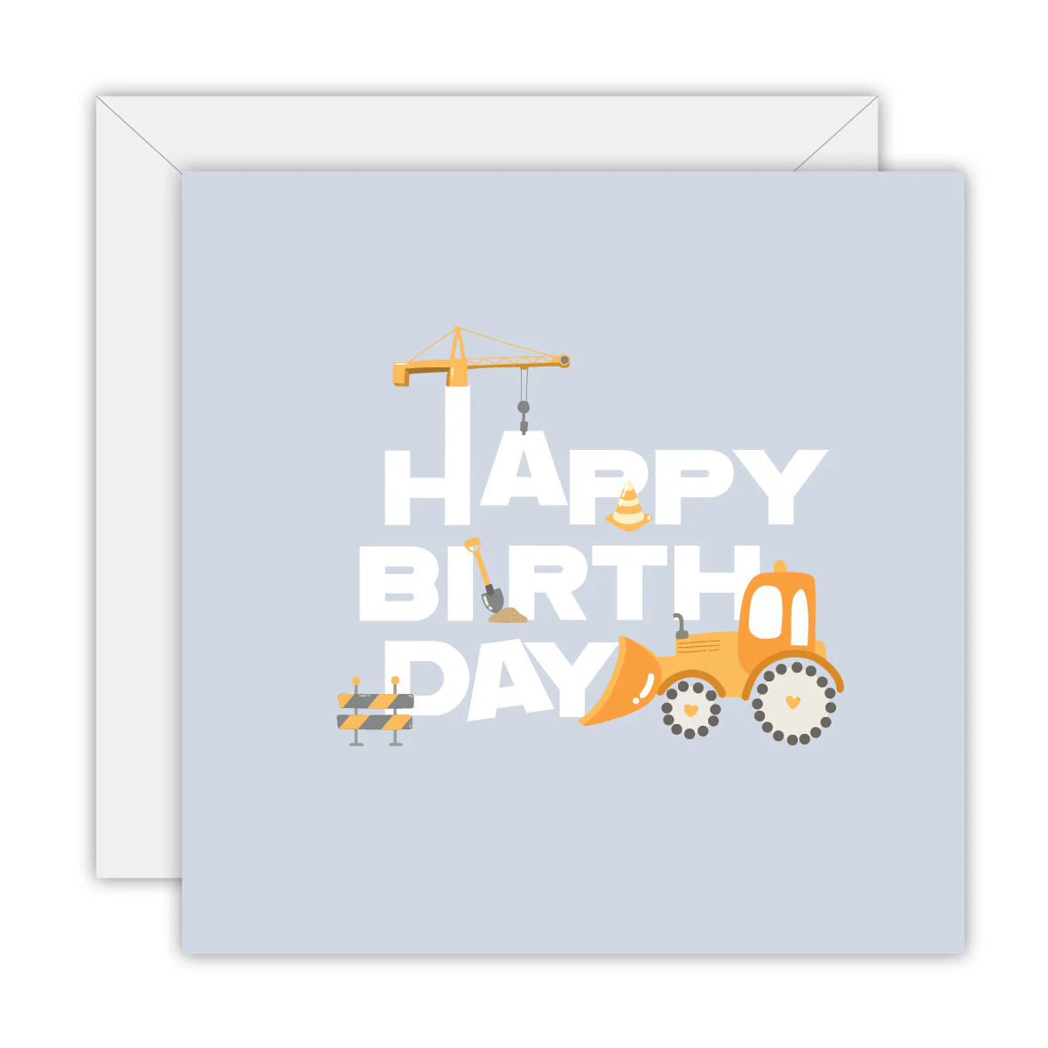 Happy Birthday Construction - Blank Greeting Card