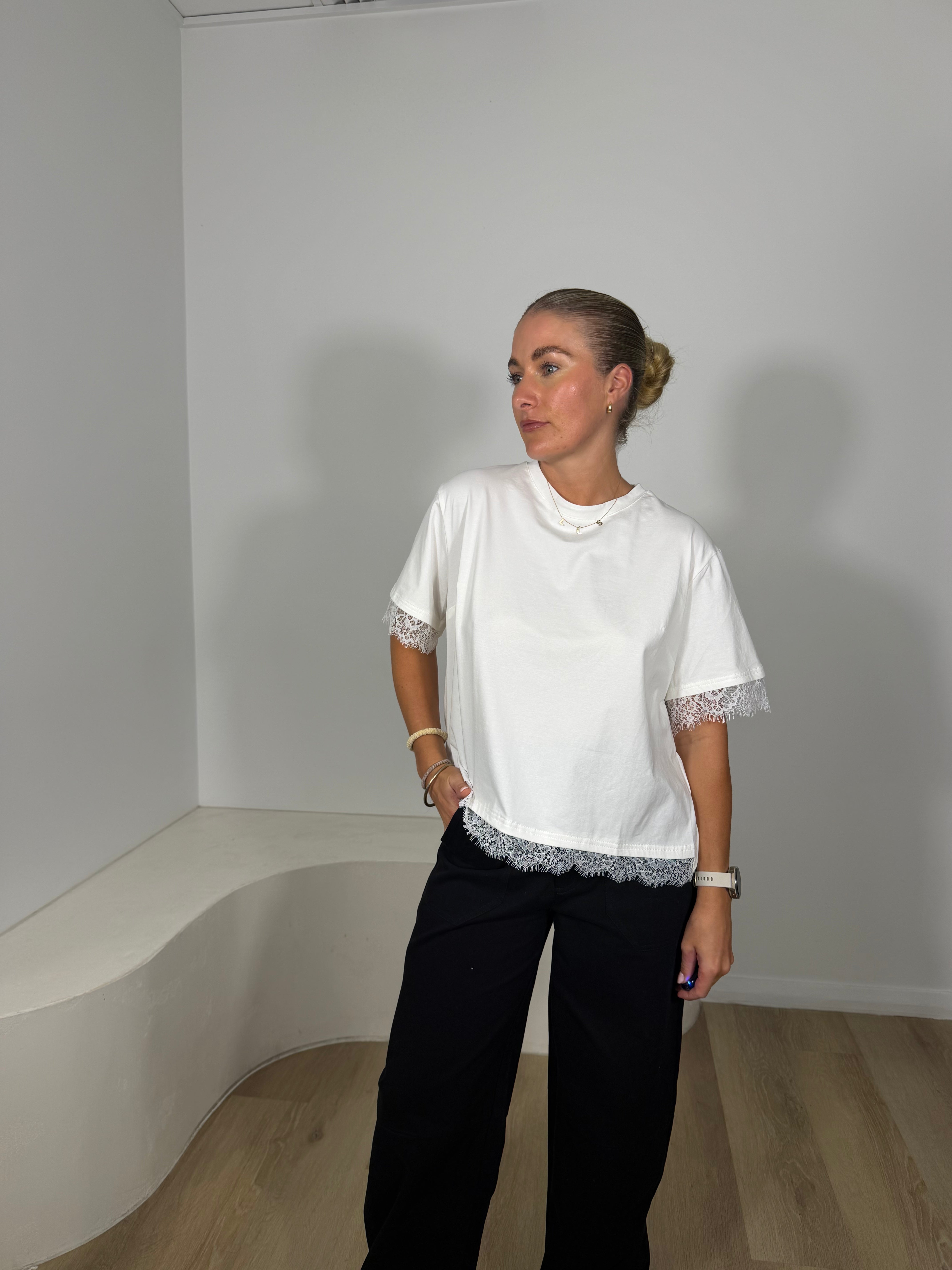 By Frankie Lace Tee - White