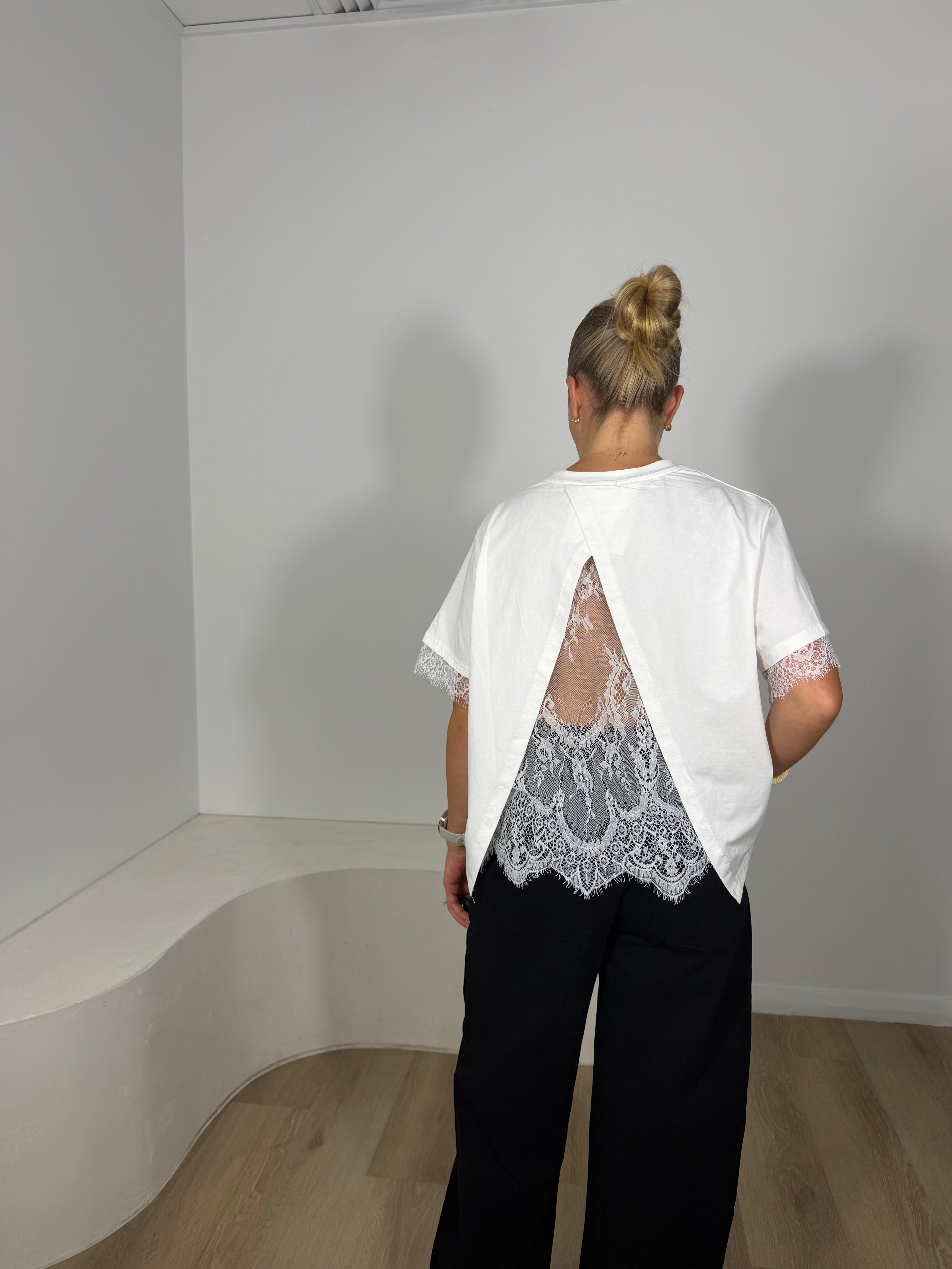 By Frankie Lace Tee - White