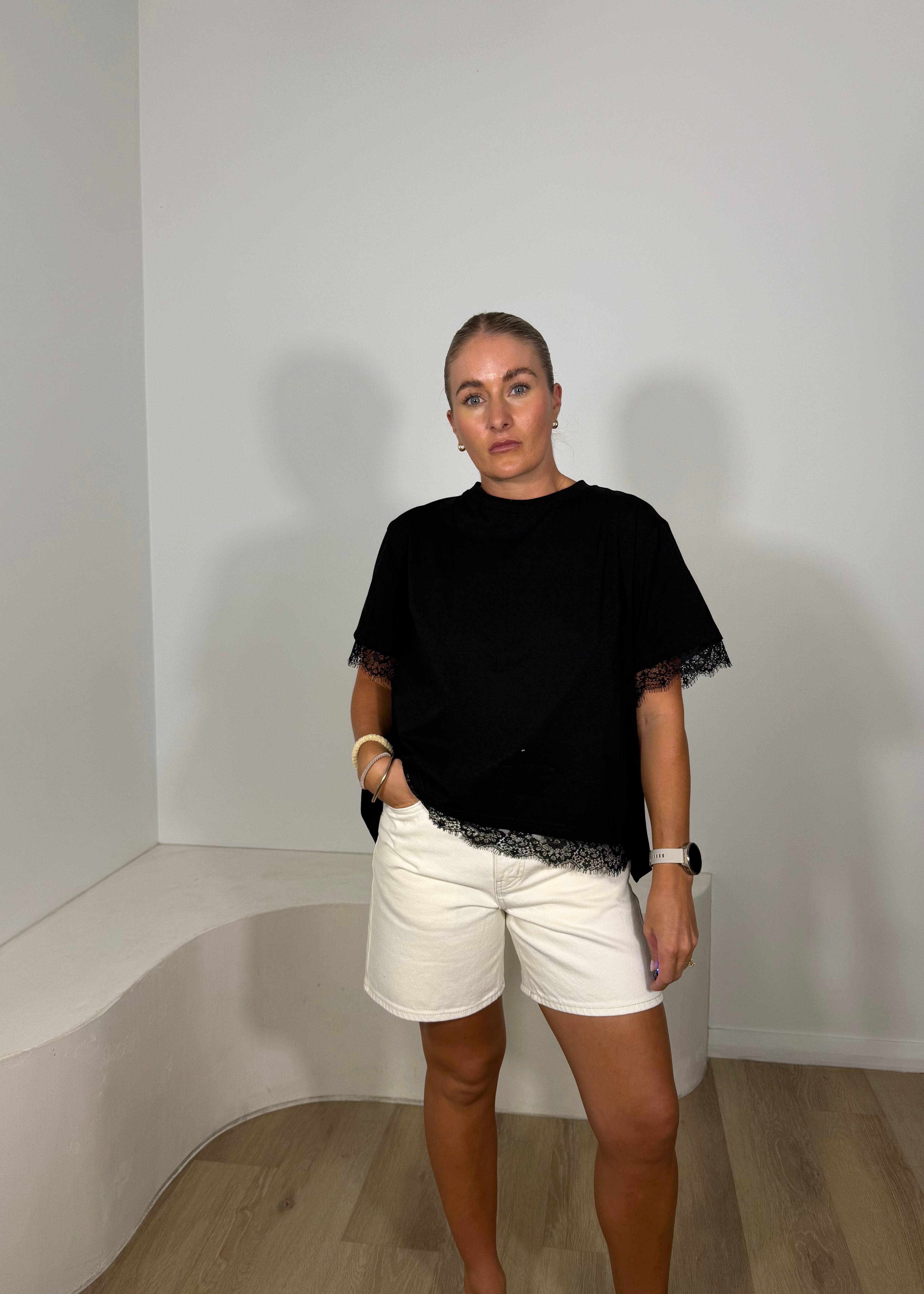 By Frankie Lace Tee - Black