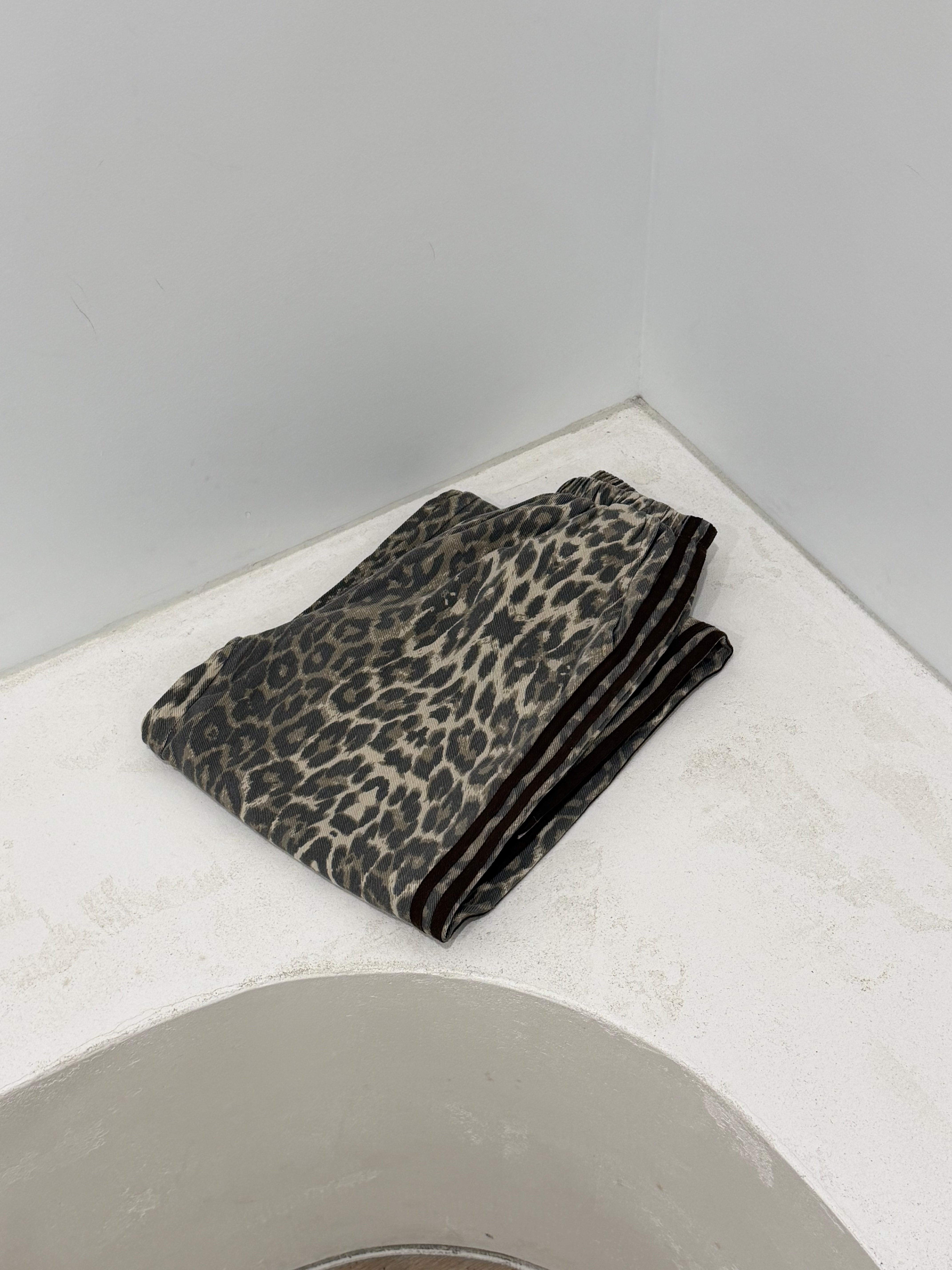 By Frankie Leopard Racer Pants - Thin Choc Stripe