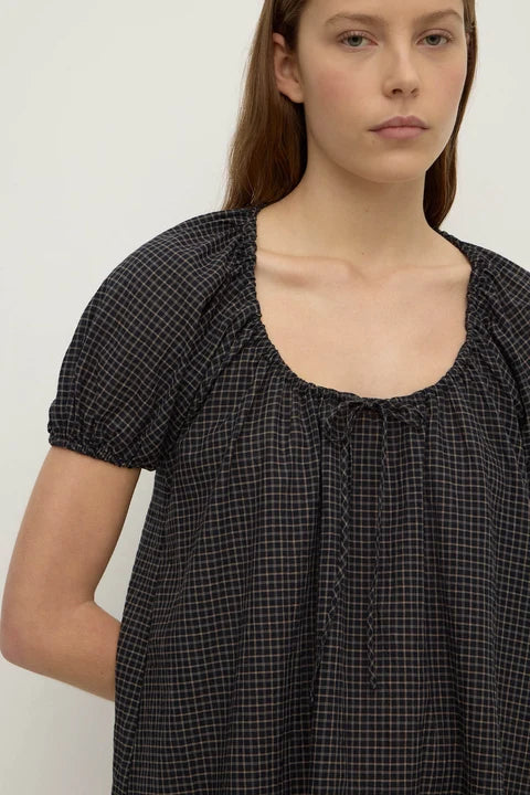 Assembly Label Iris Check Mini Dress - Navy