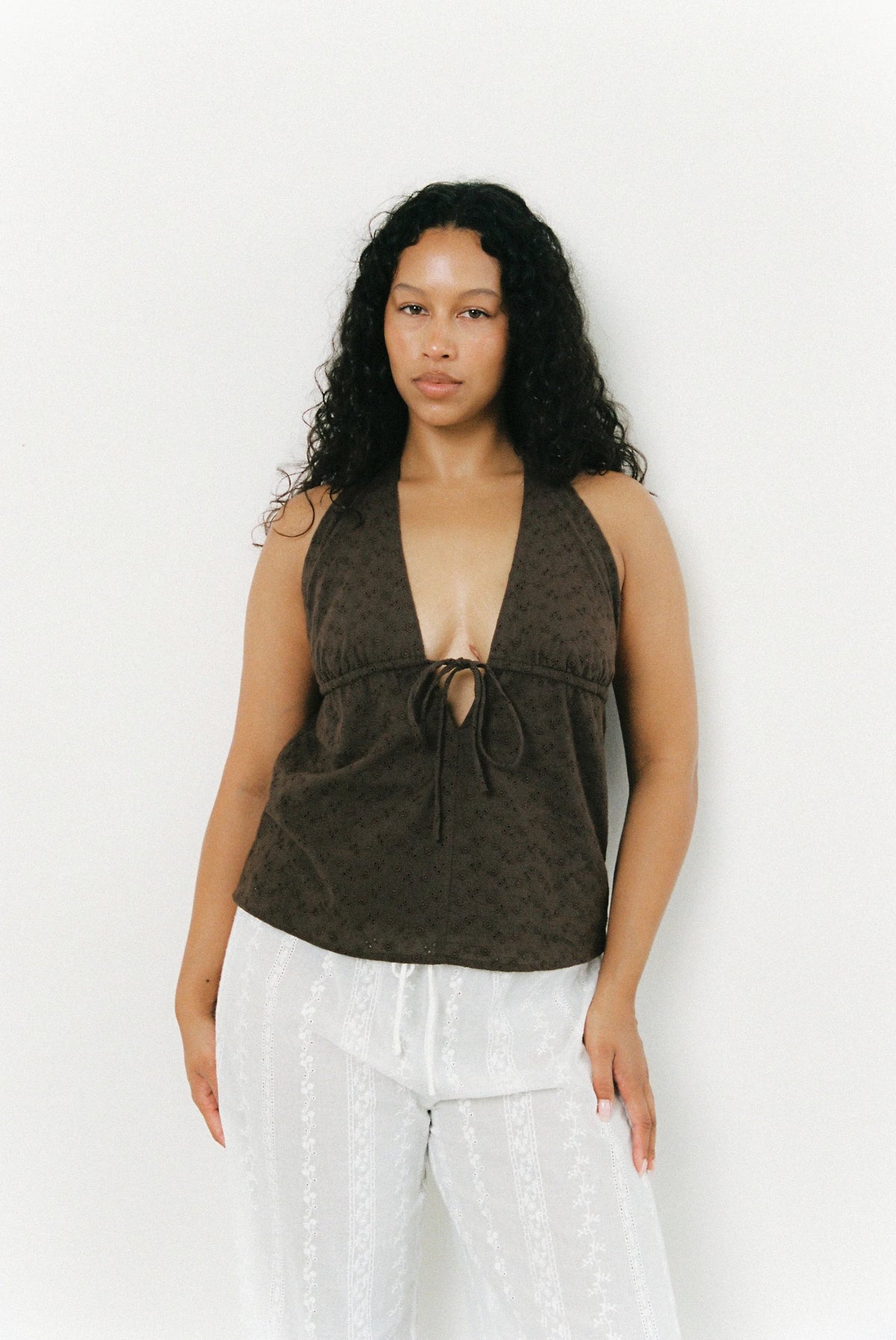 Juni Aimee Halter Top - Espresso COMING SOON