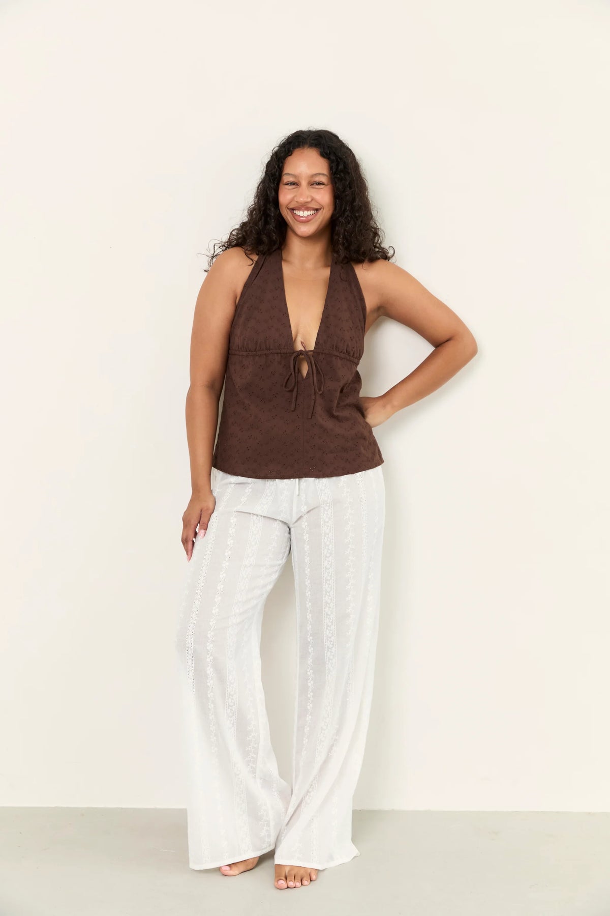 Juni Aimee Halter Top - Espresso COMING SOON