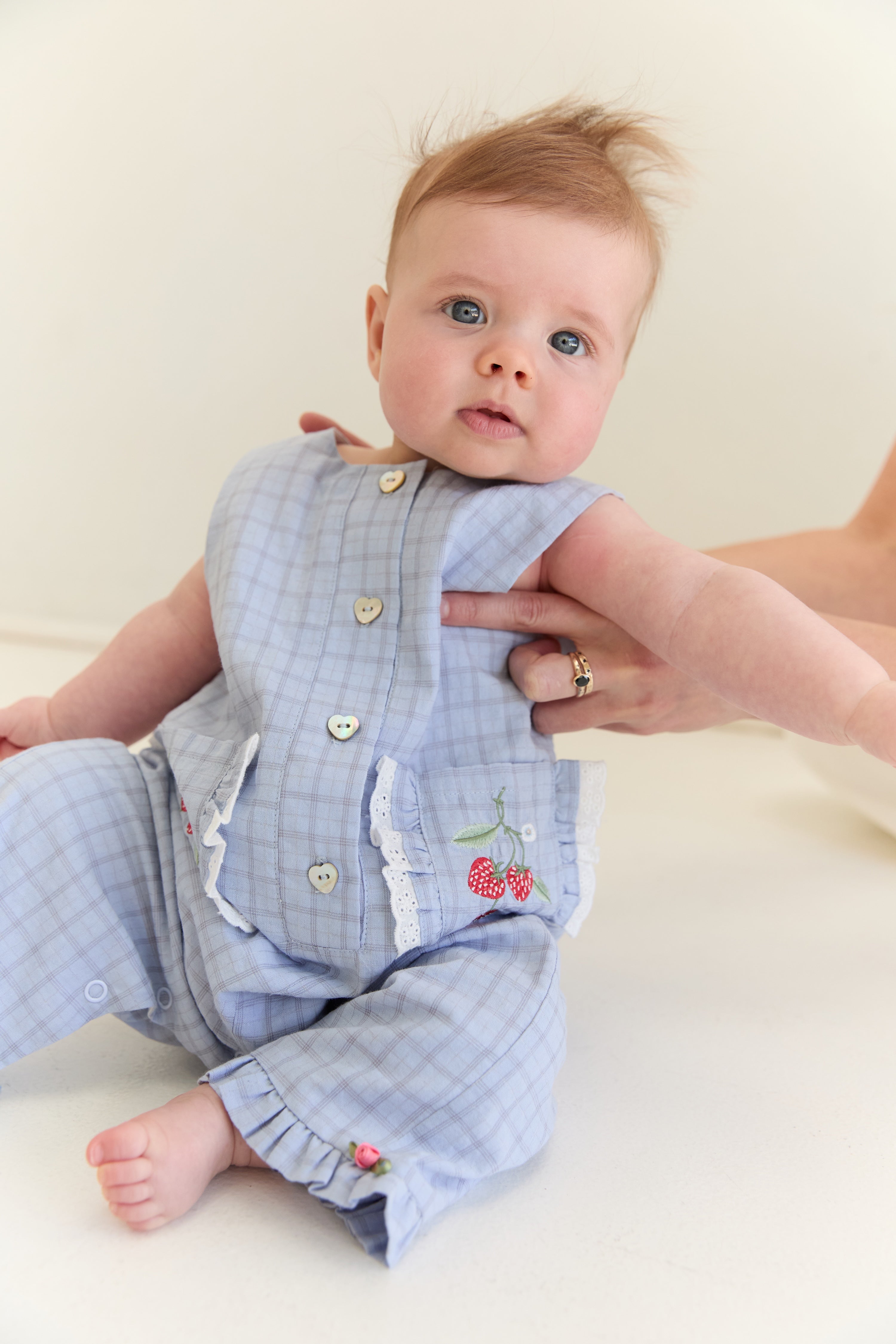 Juni JNR Charlotte Romper - Sky Gingham (Coming Soon)
