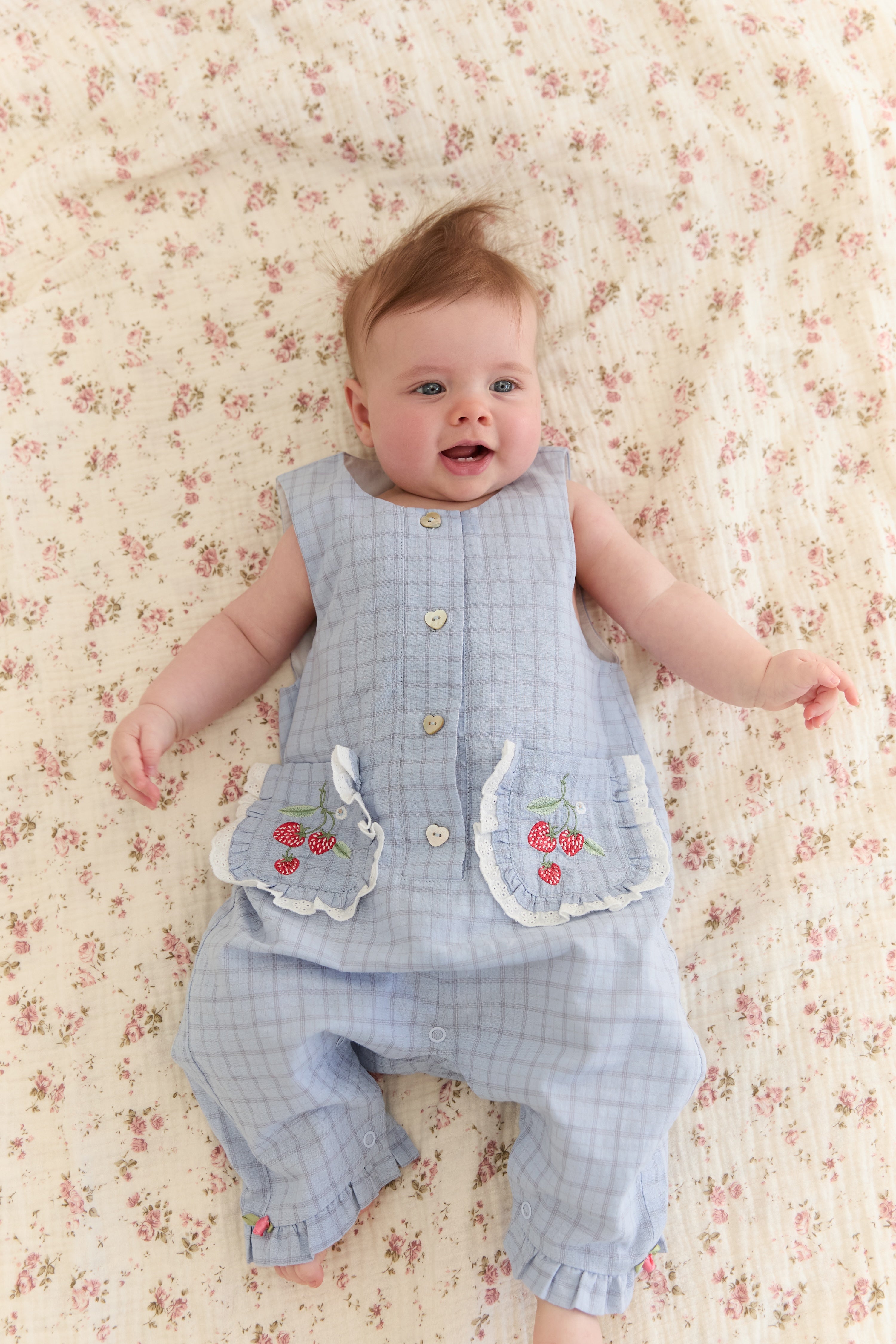 Juni JNR Charlotte Romper - Sky Gingham (Coming Soon)