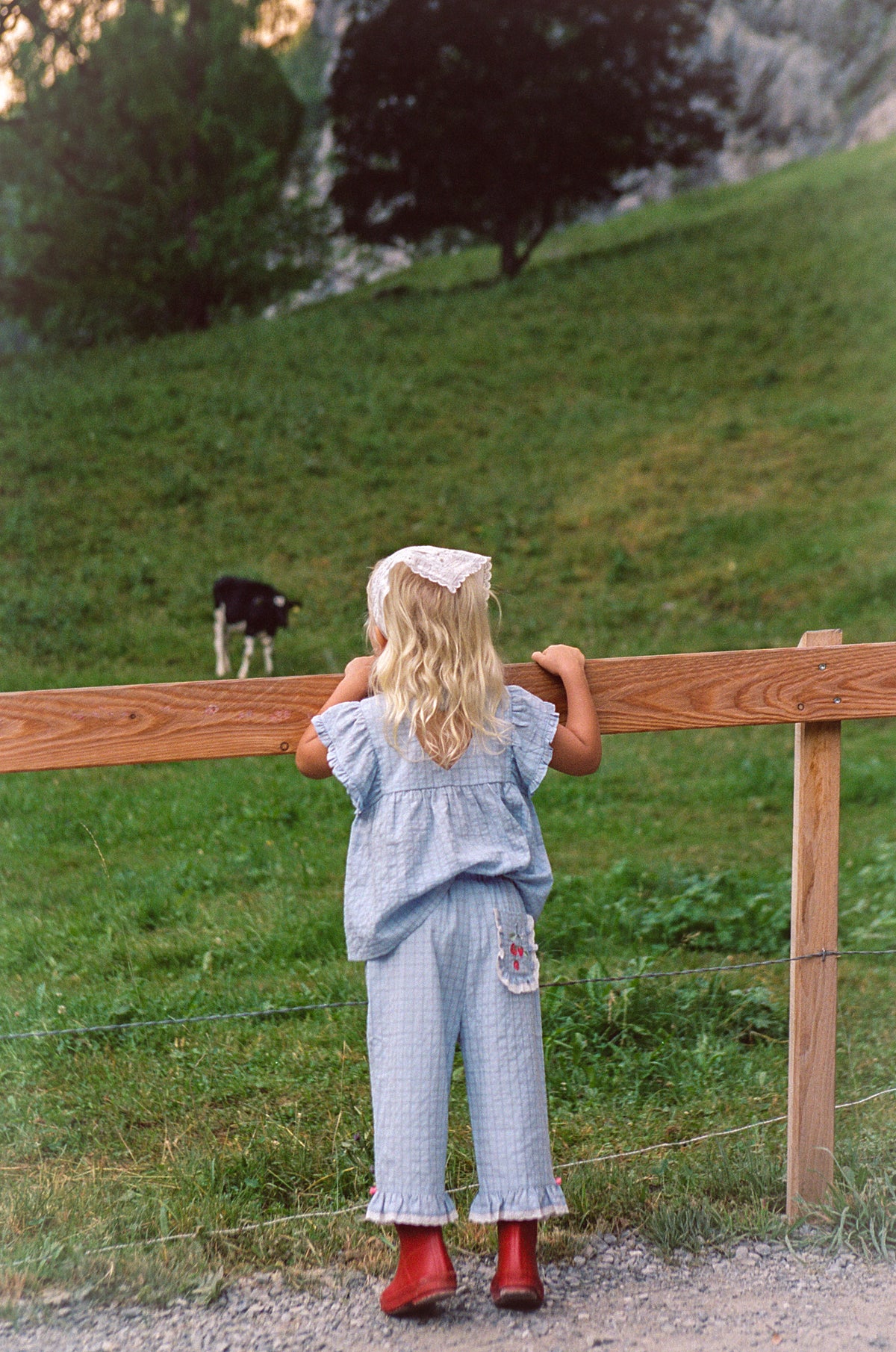 Juni JNR Dora Pant - Sky Gingham (Coming Soon)