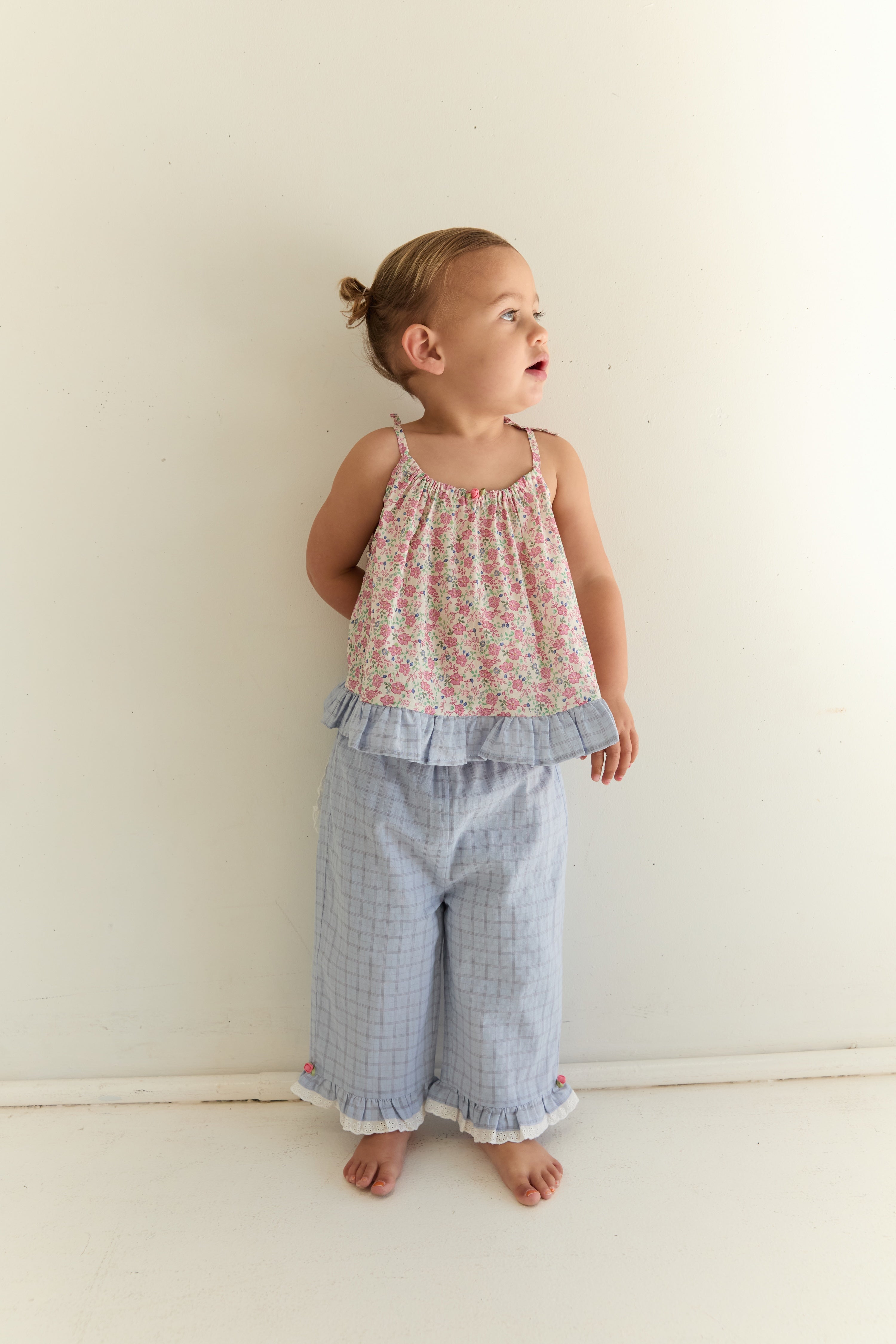 Juni JNR Dora Pant - Sky Gingham (Coming Soon)