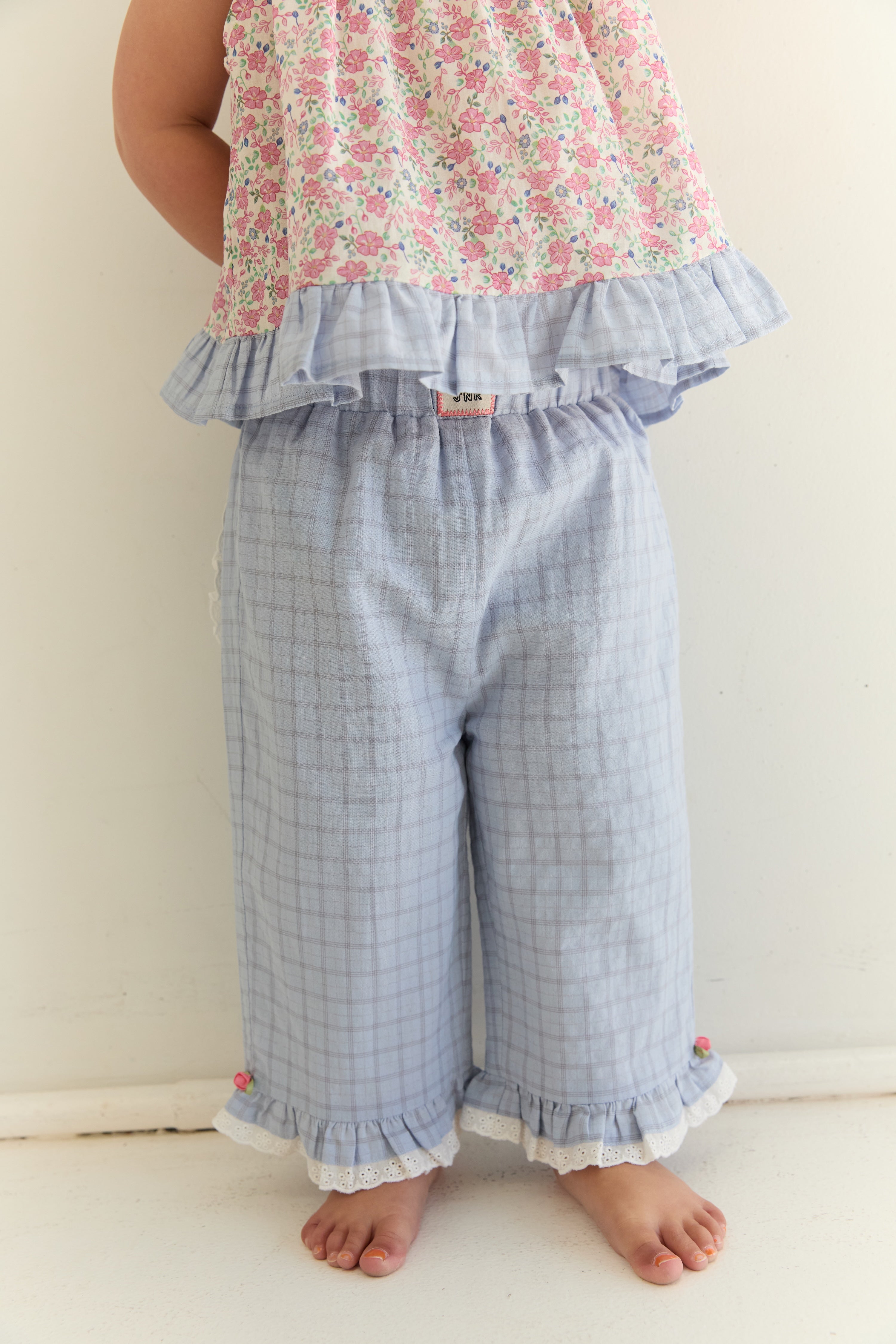 Juni JNR Dora Pant - Sky Gingham (Coming Soon)
