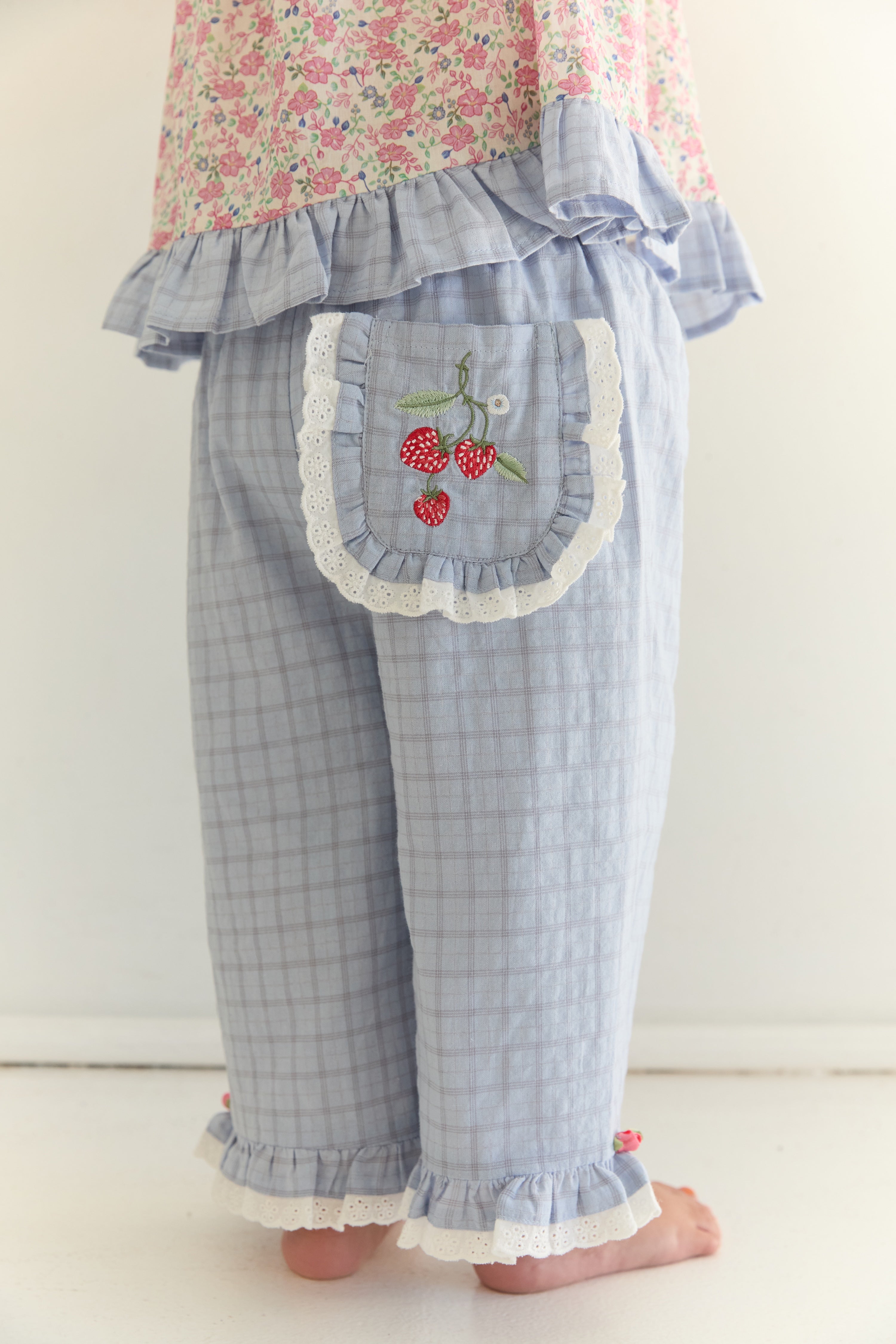Juni JNR Dora Pant - Sky Gingham (Coming Soon)