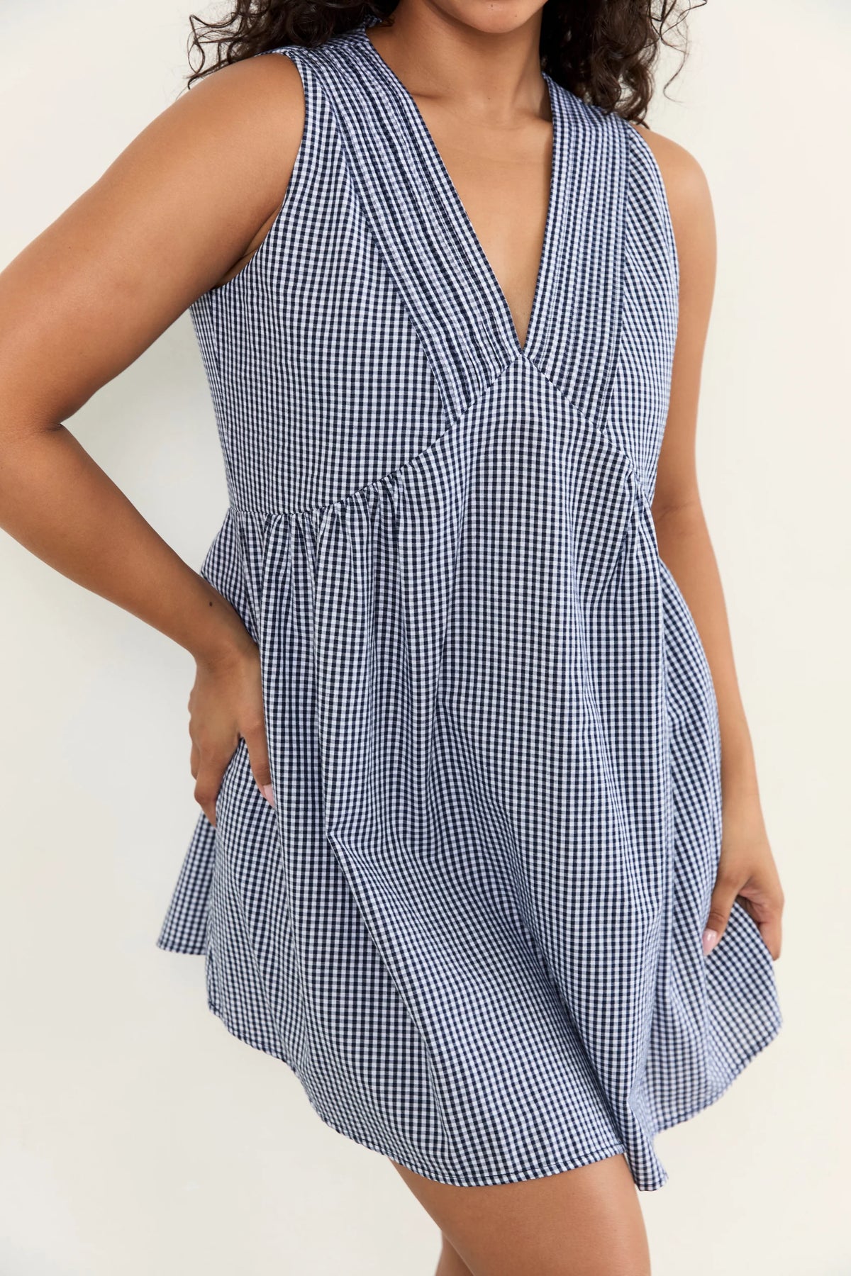 Juni Hunter Mini Dress - Midnight Check COMING SOON