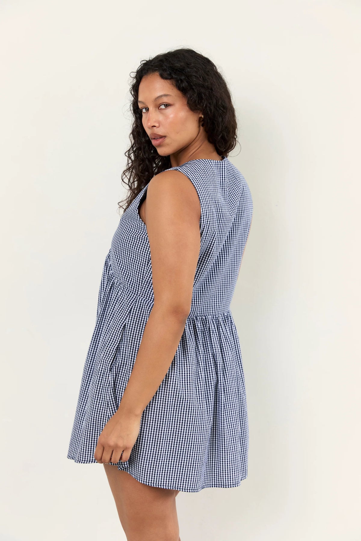 Juni Hunter Mini Dress - Midnight Check COMING SOON