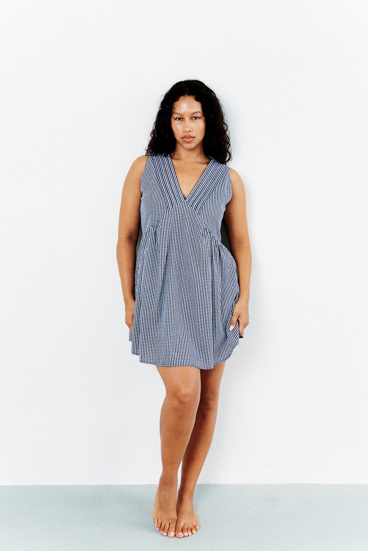 Juni Hunter Mini Dress - Midnight Check COMING SOON