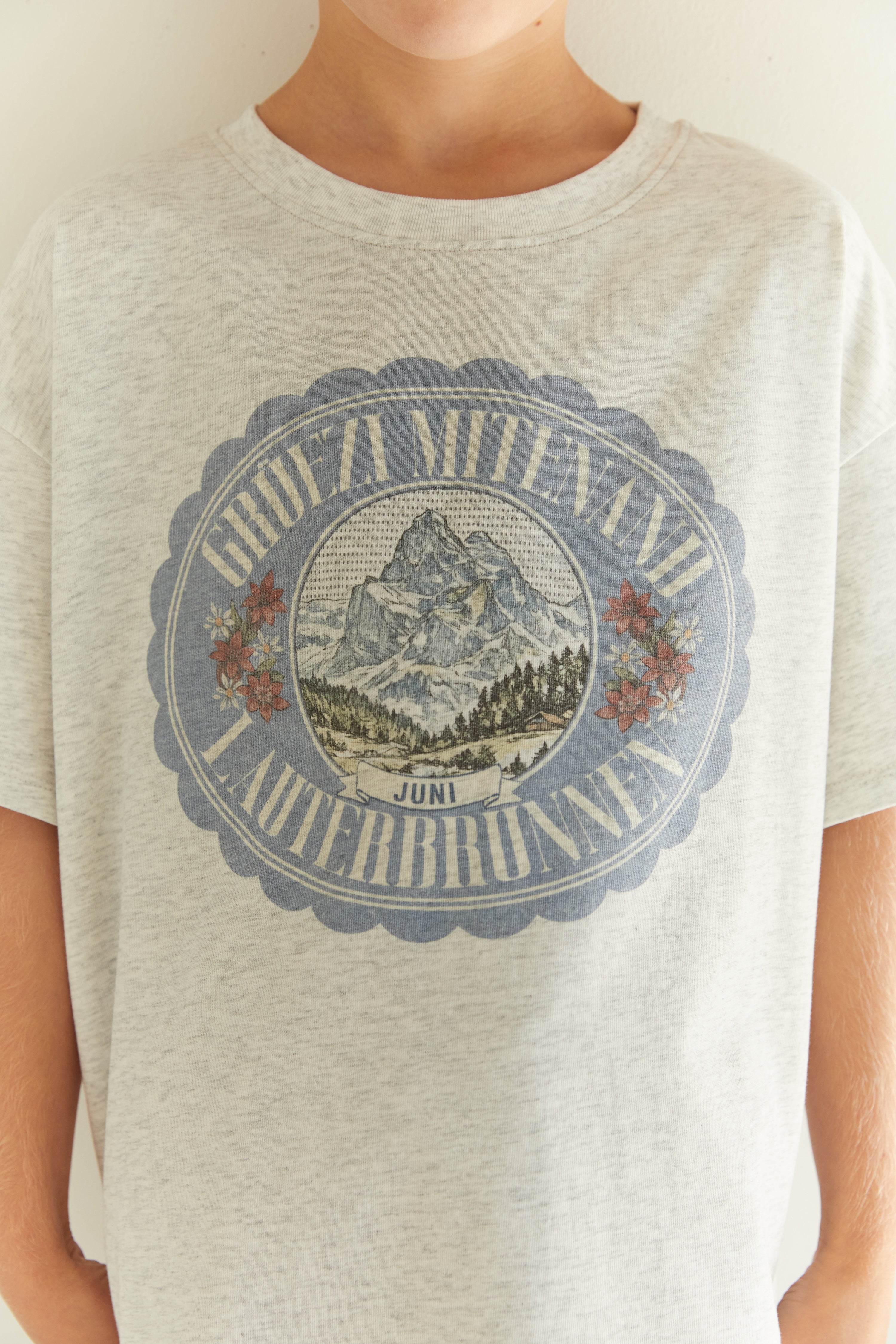 Juni JNR Alpine Tee - Grey Marle (Coming Soon)